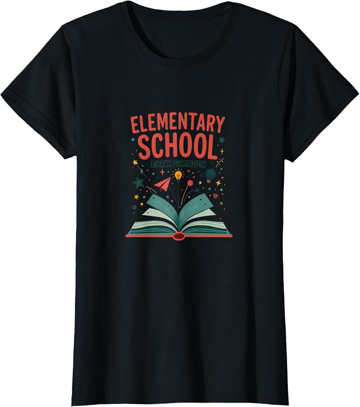 Elementary School Endless Possibilities Summer Teacher T-Shirt - Black