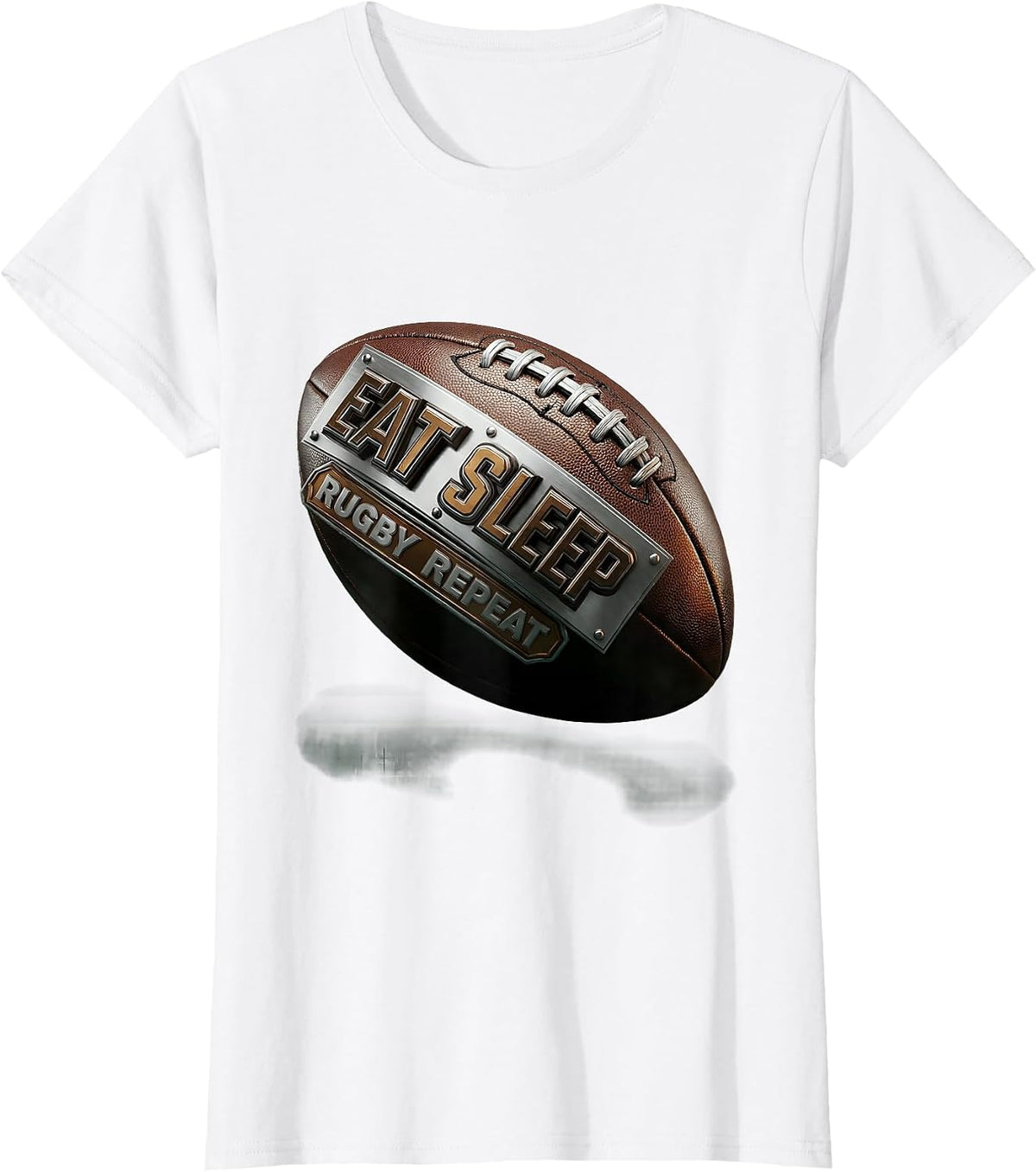 Eat Sleep Rugby Repeat Fan Design T-Shirt - White