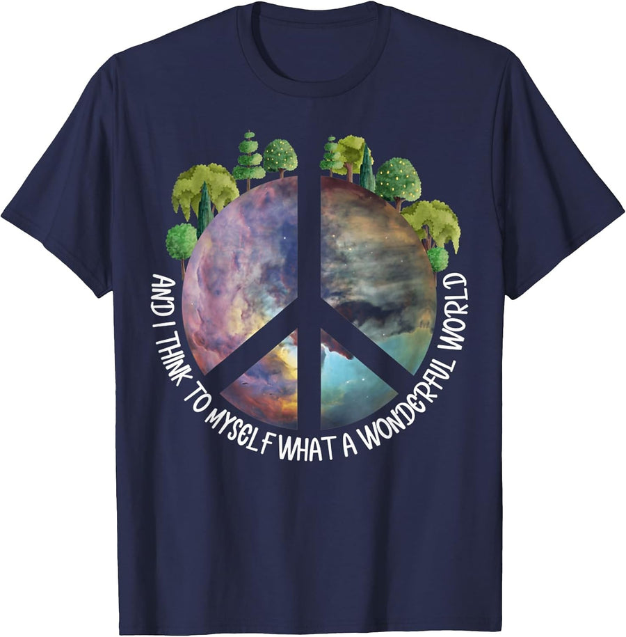 What A Wonderful World T-Shirt - Navy Blue