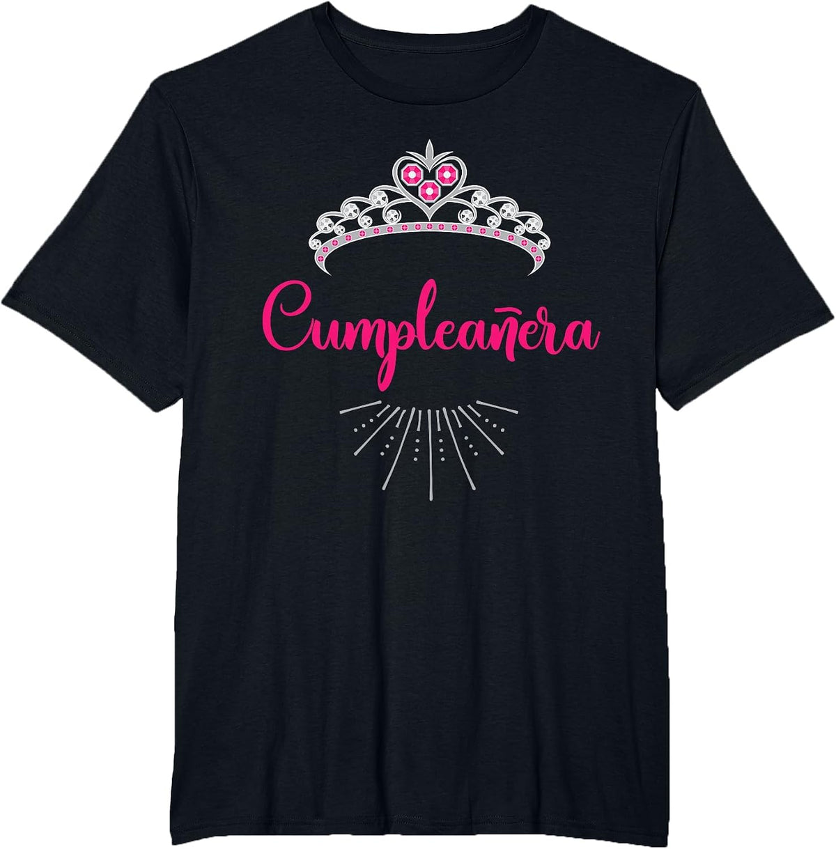 Cumpleanera Birthday Girl Tiara Spanish T-Shirt - Black