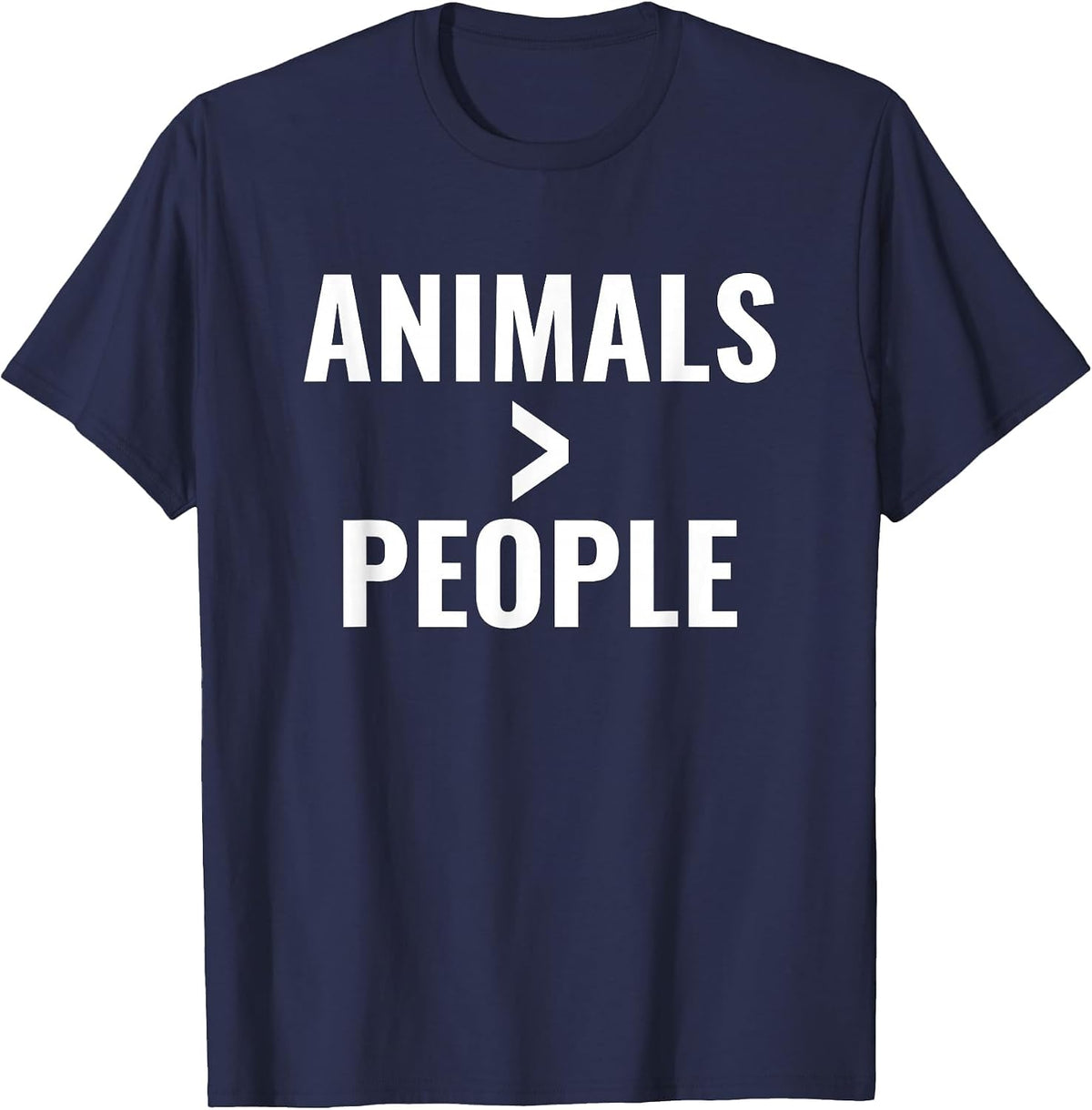 Veterinarian Funny Veterinary Assistant Animals Over People T-Shirt - Navy Blue