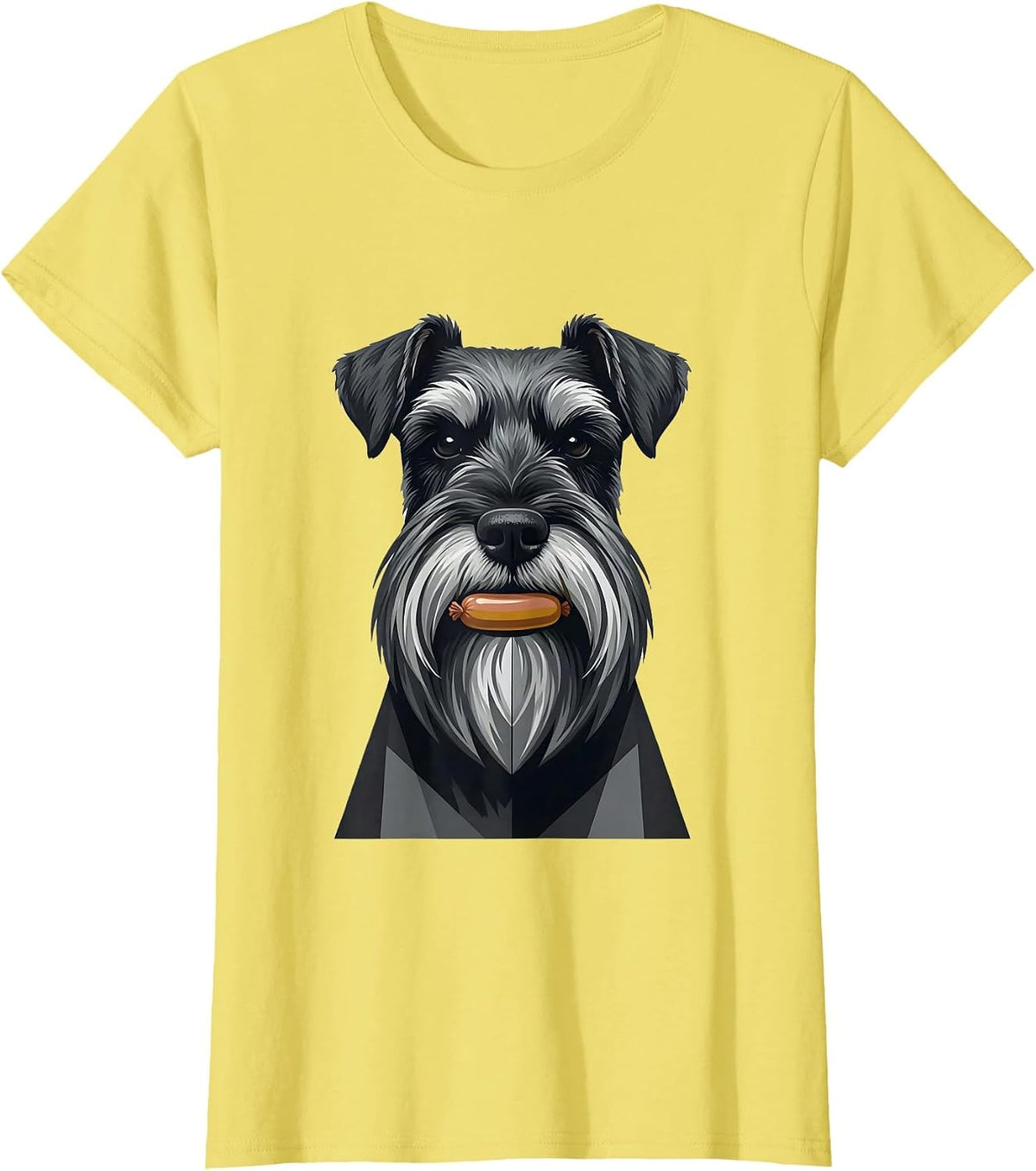 Miniature Schnauzer Beard Pocket Dog Owner Humor T-Shirt - Lemon Yellow