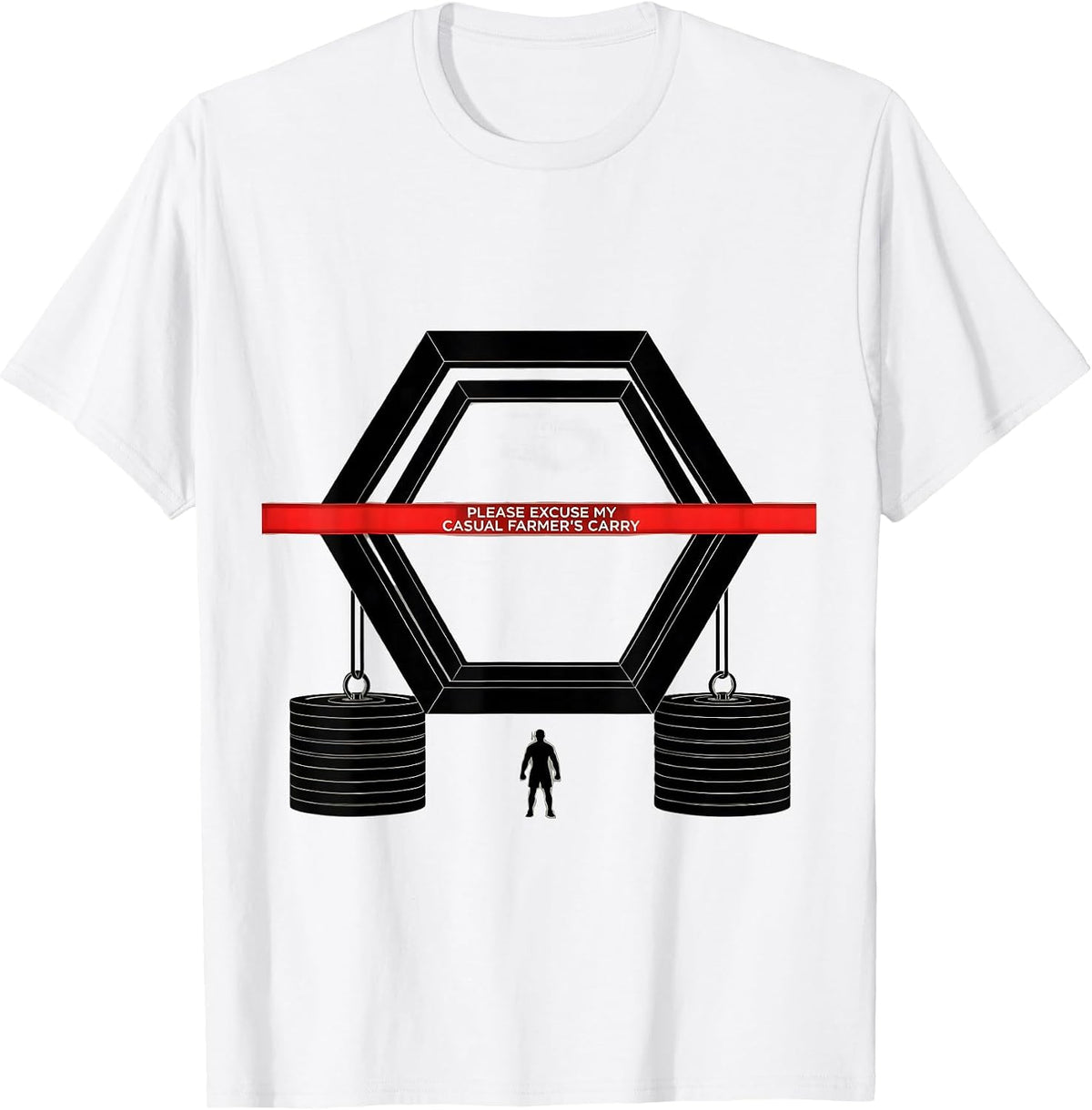 Men's Please Excuse My Casual Farmer's Carry Funny Gym Workout T-Shirt - White
