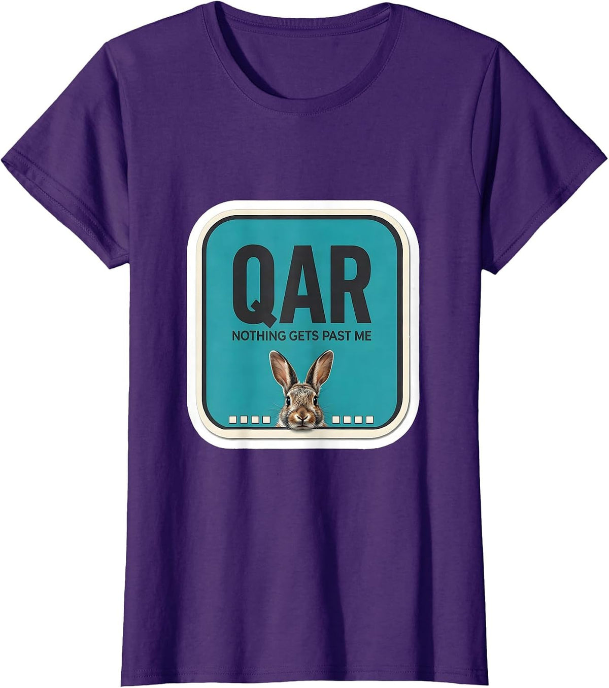 Women's QAR Nothing Gets Past Me Funny Vet Tech Occupational Humor T-Shirt - Purple