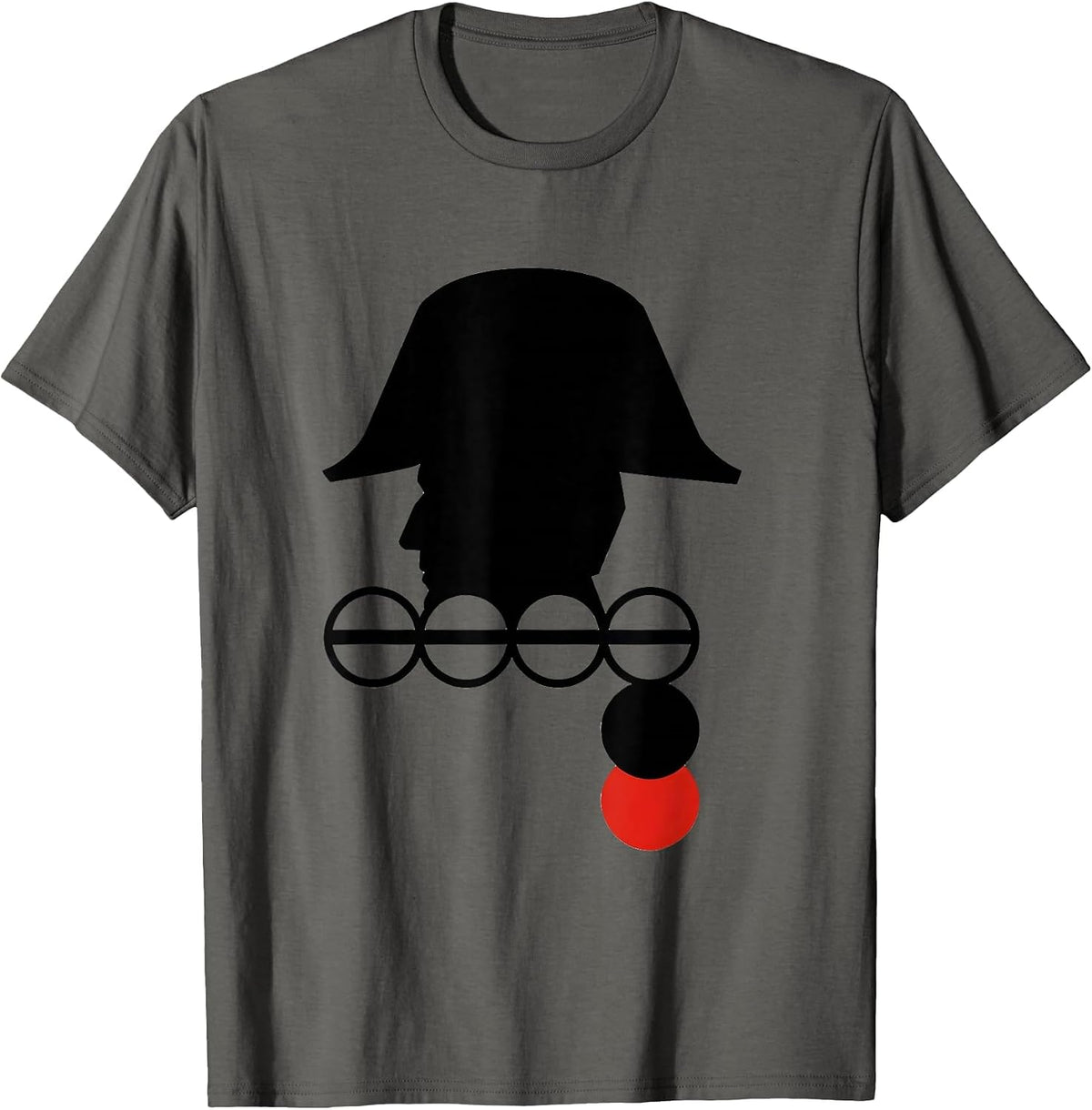 Men's Napoleon Bonaparte Campaign Markers Military History Humor T-Shirt - Asphalt Grey