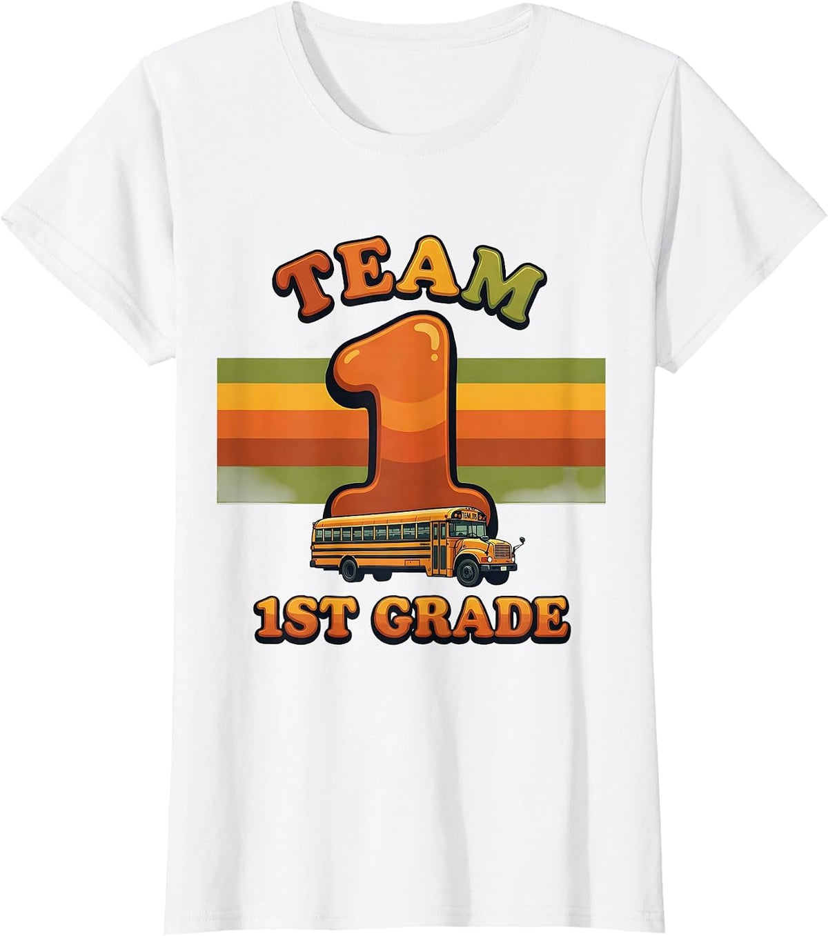 Women's Team 1st Grade Retro 70s First Day Of School Kids Humor T-Shirt - White