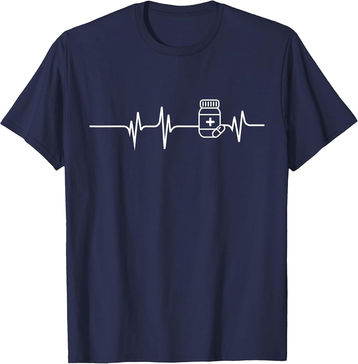 Pharmacist Heartbeat - Pharmacist Technician PharmD T-Shirt - Navy Blue