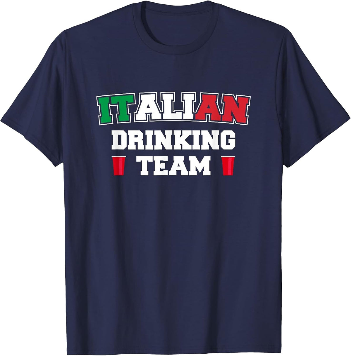 Italian Drinking Team Funny Drinking Beer Lover Beer Pong T-Shirt - Navy Blue