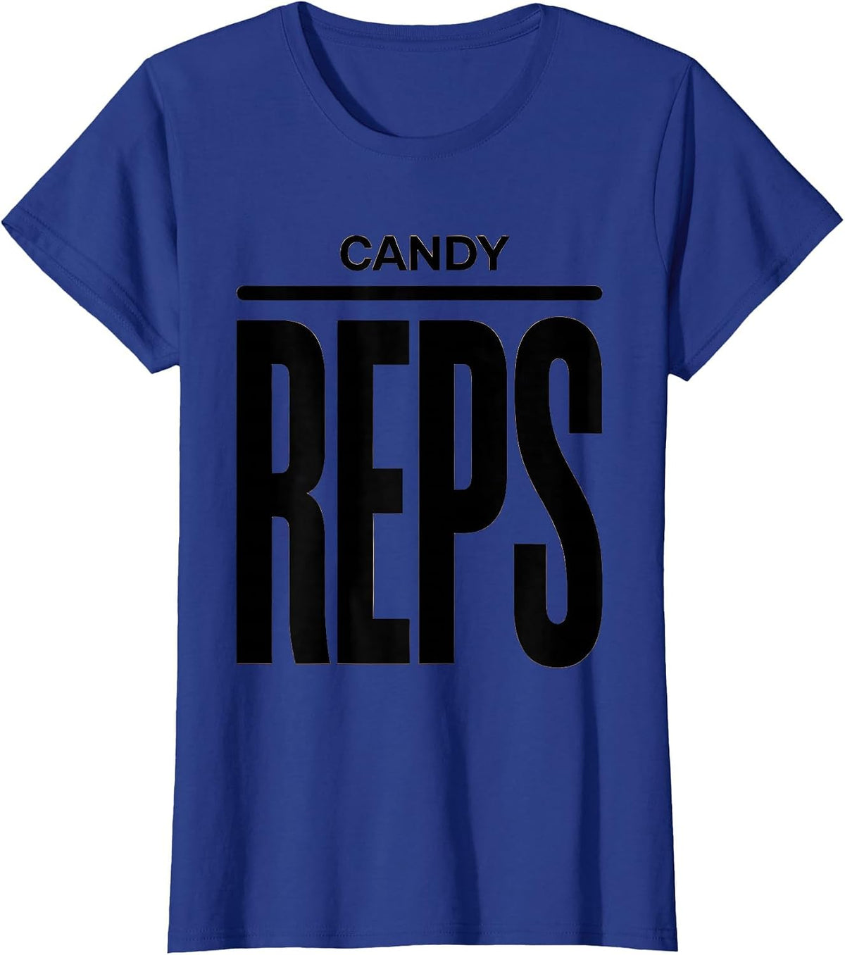 Women's Candy Reps Funny Halloween Gym Workout Lifting Pun T-Shirt - Royal Blue