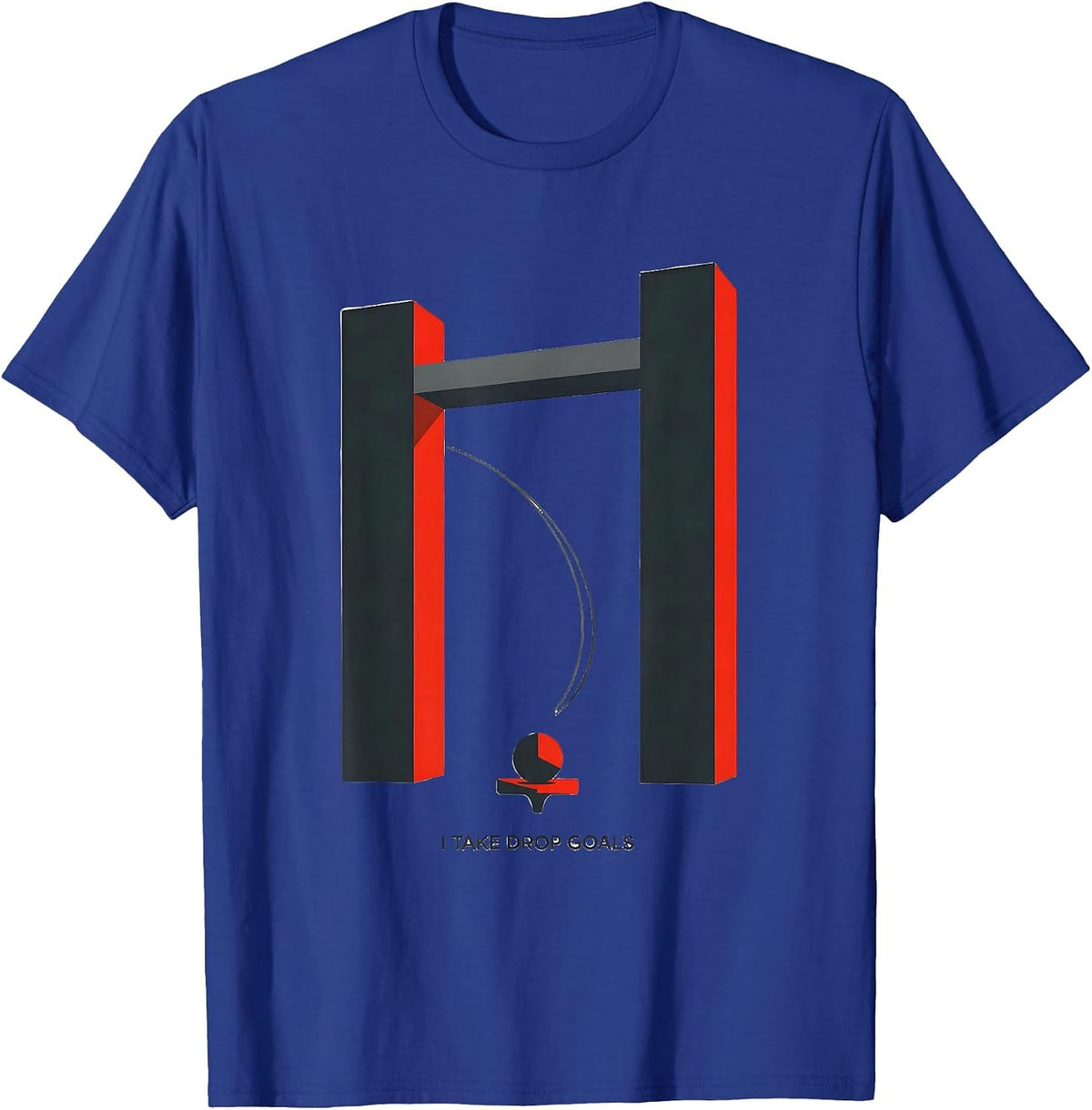 Men's I Take Drop Goals Geometric Rugby Kicker Humor T-Shirt - Royal Blue