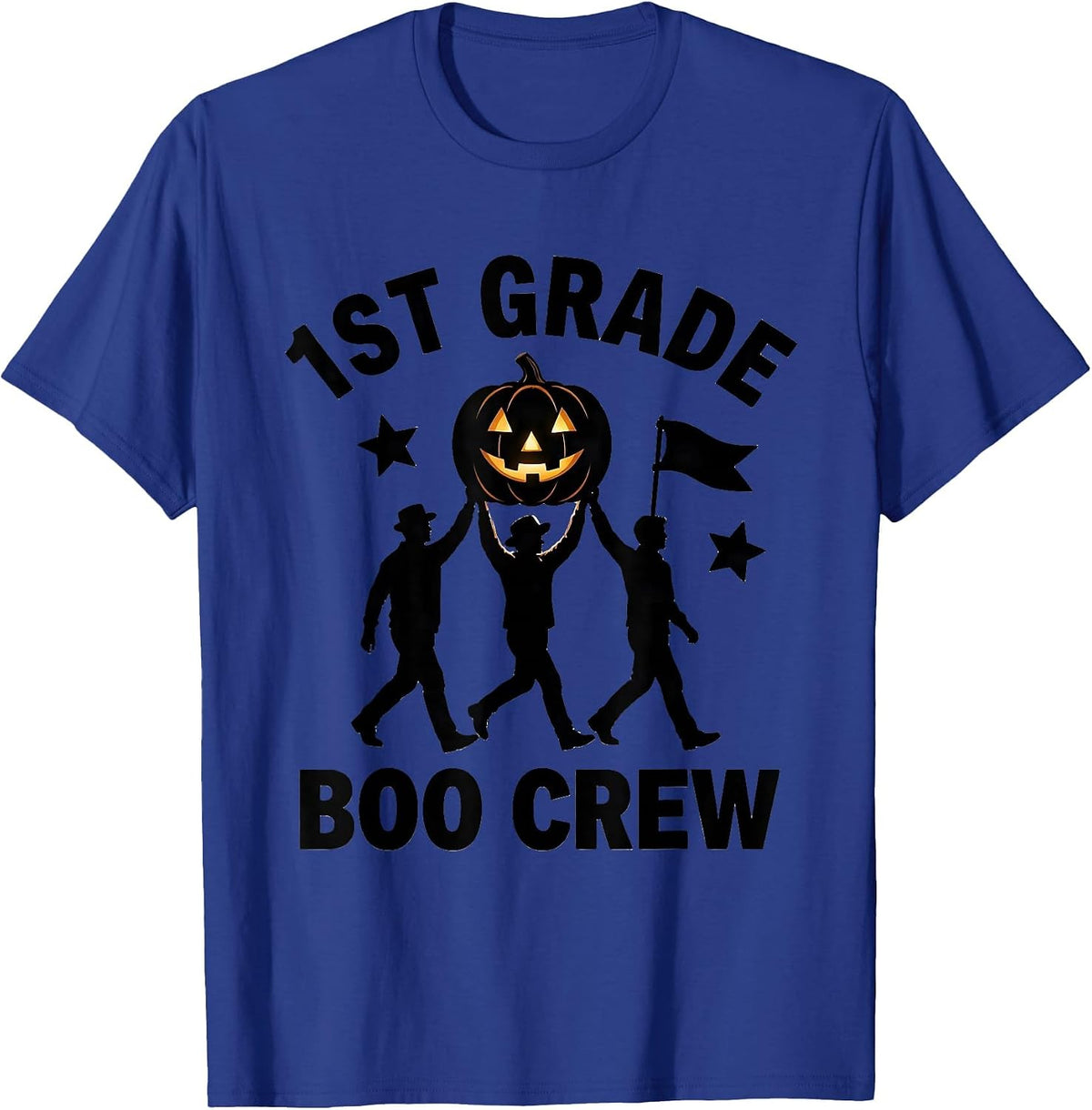 Men's 1st Grade Boo Crew Silly Halloween Teacher Student Matching T-Shirt - Royal Blue
