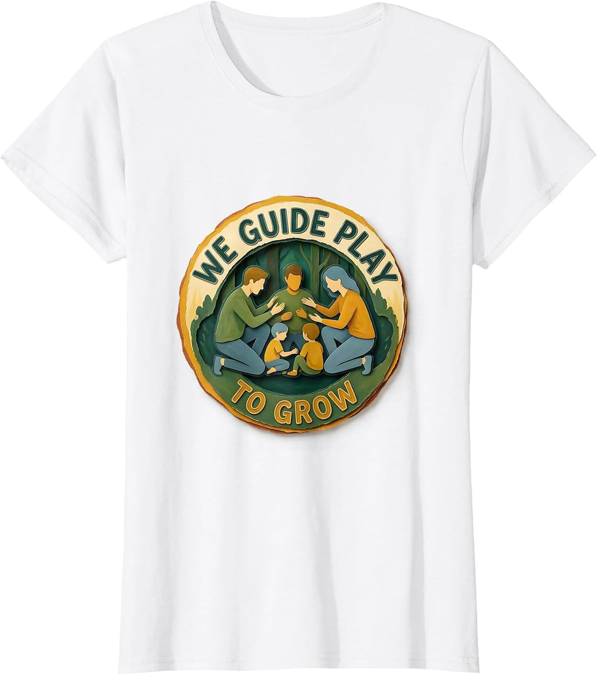 Women's We Guide Play To Grow Storybook Preschool Teacher Back To T-Shirt - White