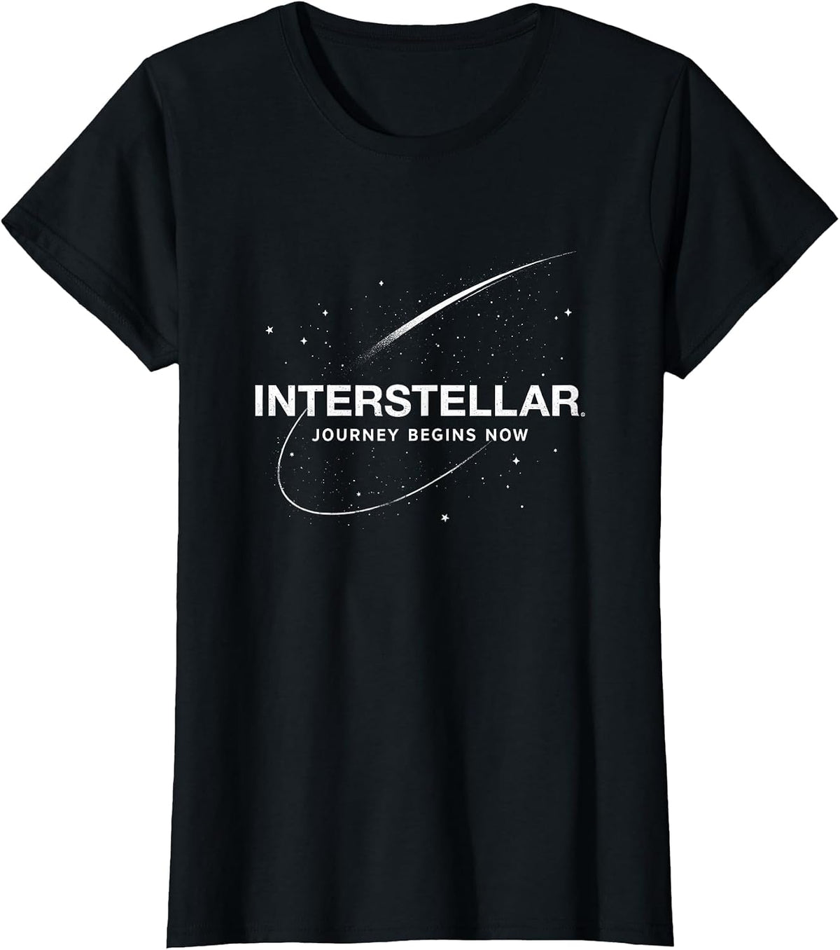 Interstellar Journey Begins Now Space Adventure T-Shirt - Black