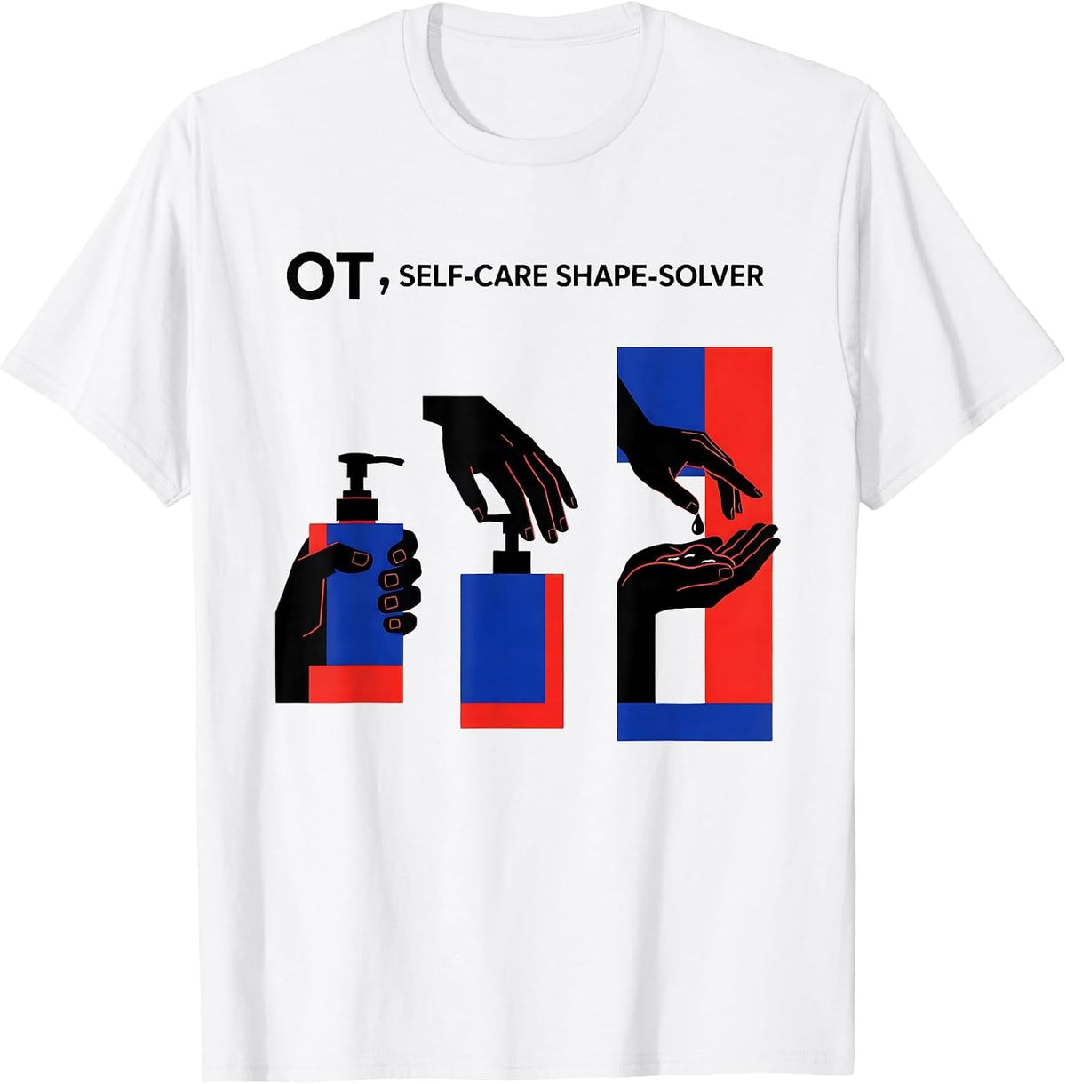 Men's OT Self-Care Shape-Solver Occupational Therapy Therapist T-Shirt - White