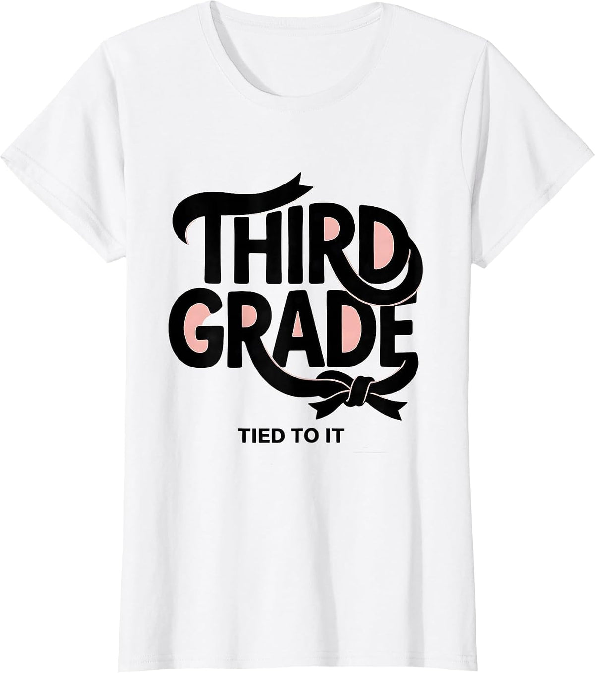 Women's Third Grade Tied To It Cute Coquette Bow Back to School T-Shirt - White