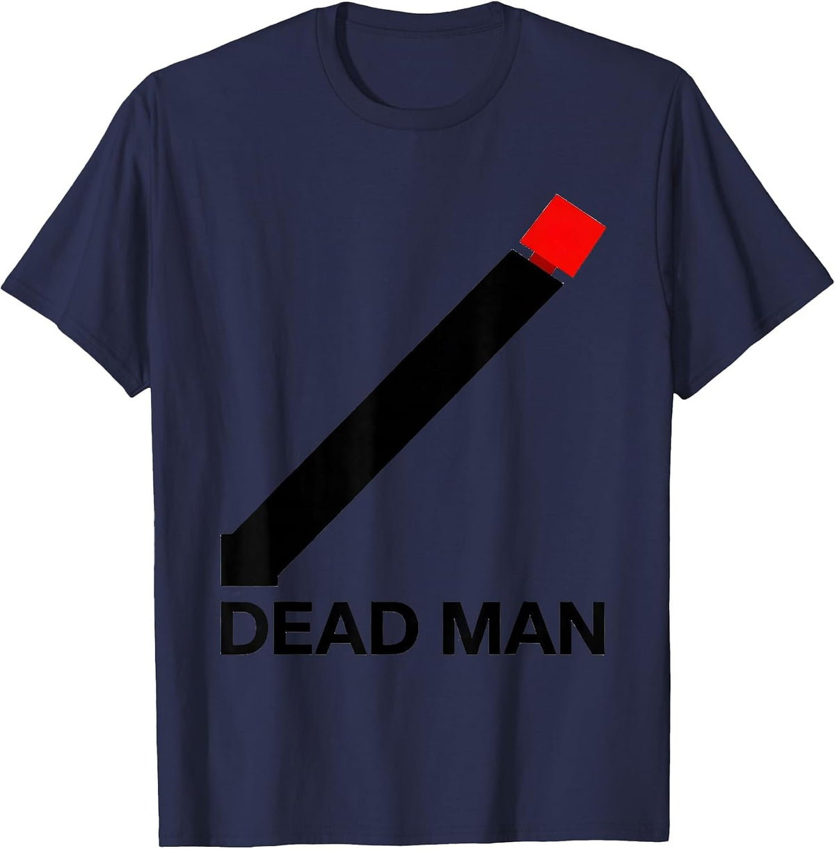 Men's DEAD MAN Funny Construction Worker Contractor Gag Gift T-Shirt - Navy Blue