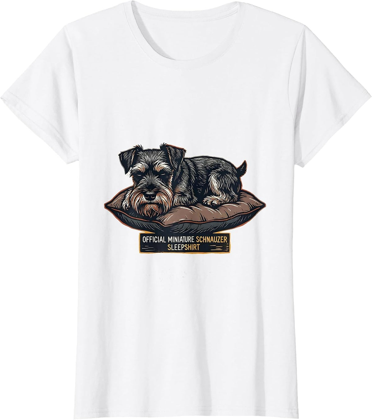 OFFICIAL MINIATURE SCHNAUZER SLEEPSHIRT Dog Lover T-Shirt - White