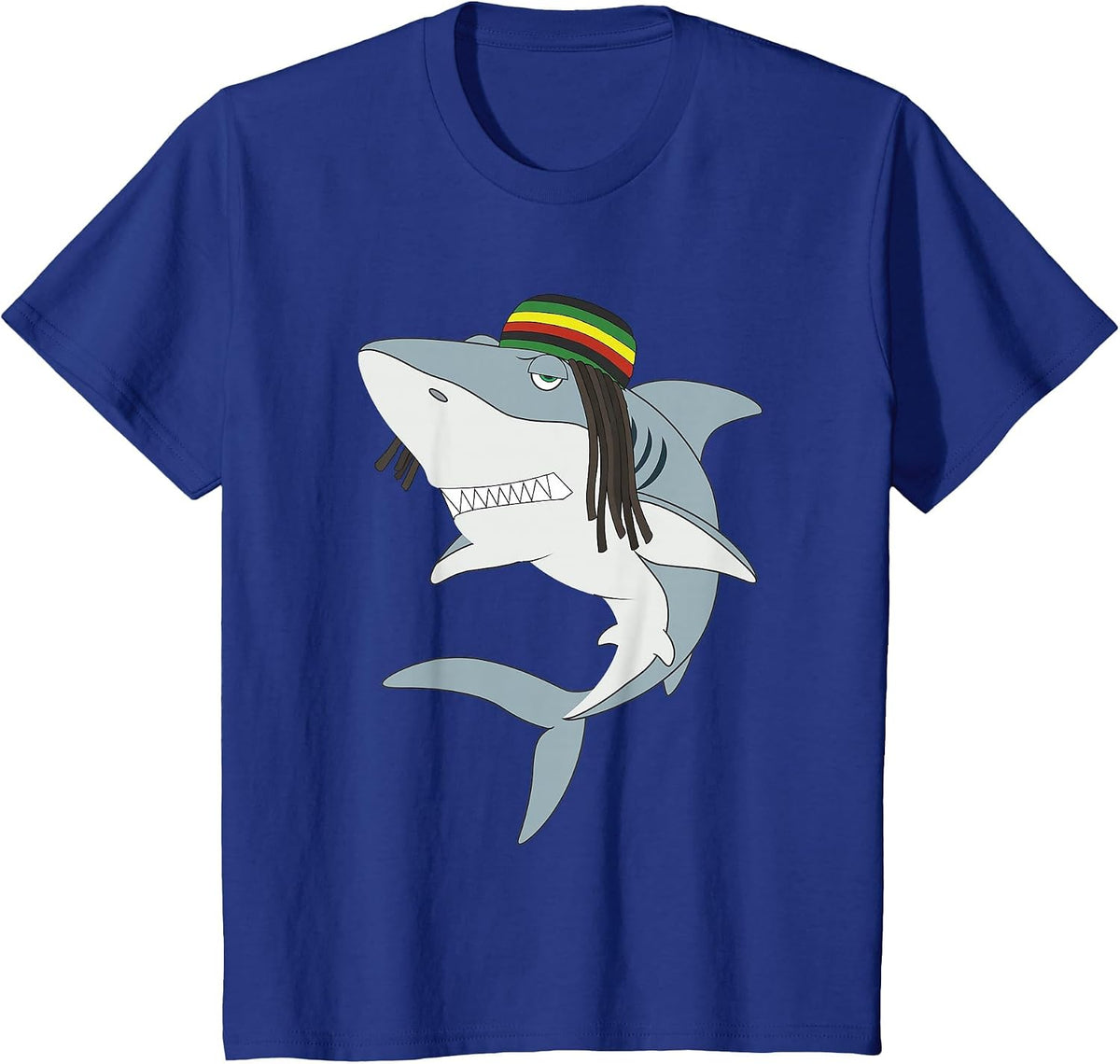 Funny Reggae Shark T-Shirt Reggae Shirt T-Shirt - Royal Blue