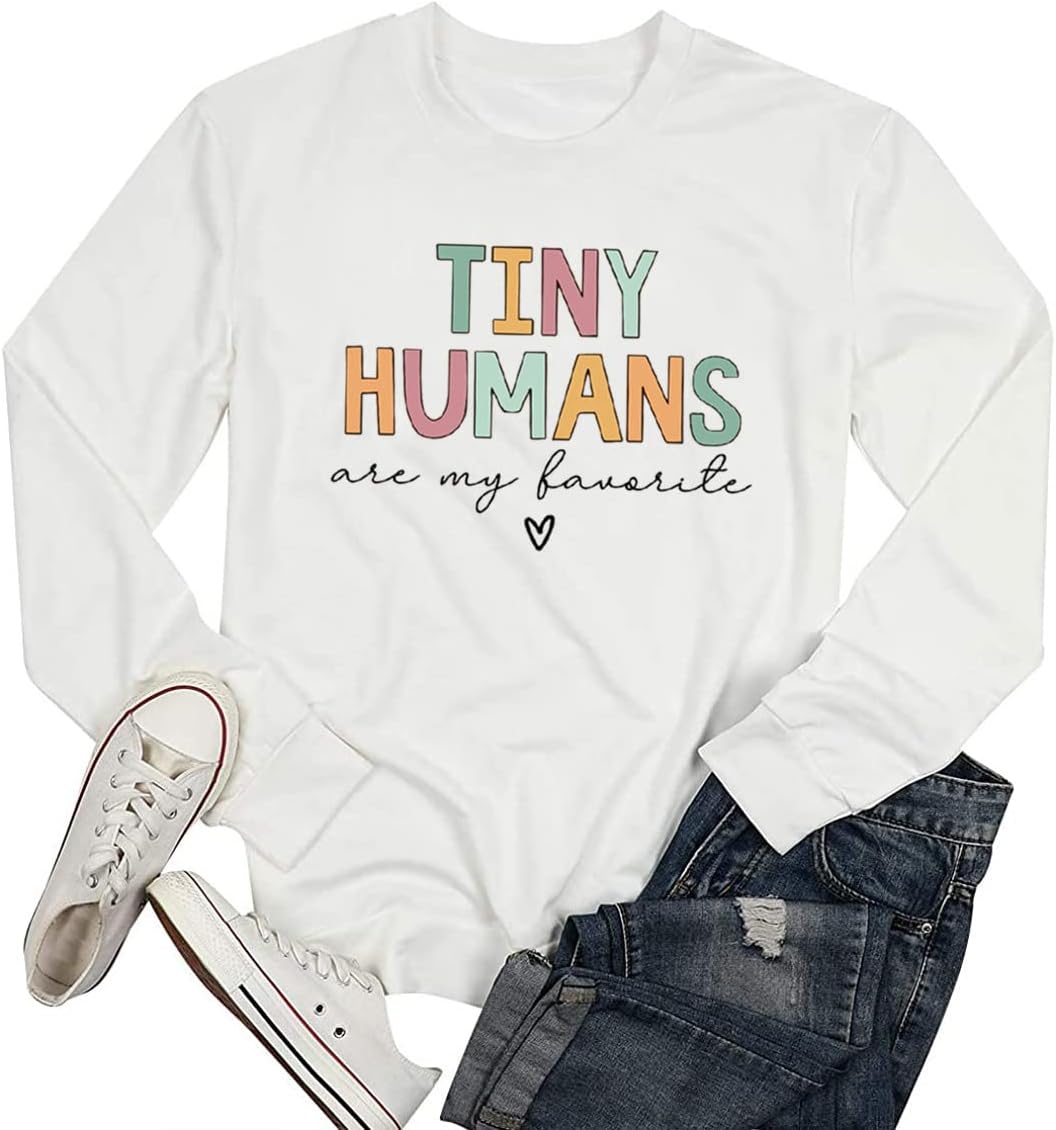 TSIIUO Women's Peds Nurse Sweatshirt Funny NICU Nurse Shirt Nurse Life Long Sleeve Tops Casual Tees - White