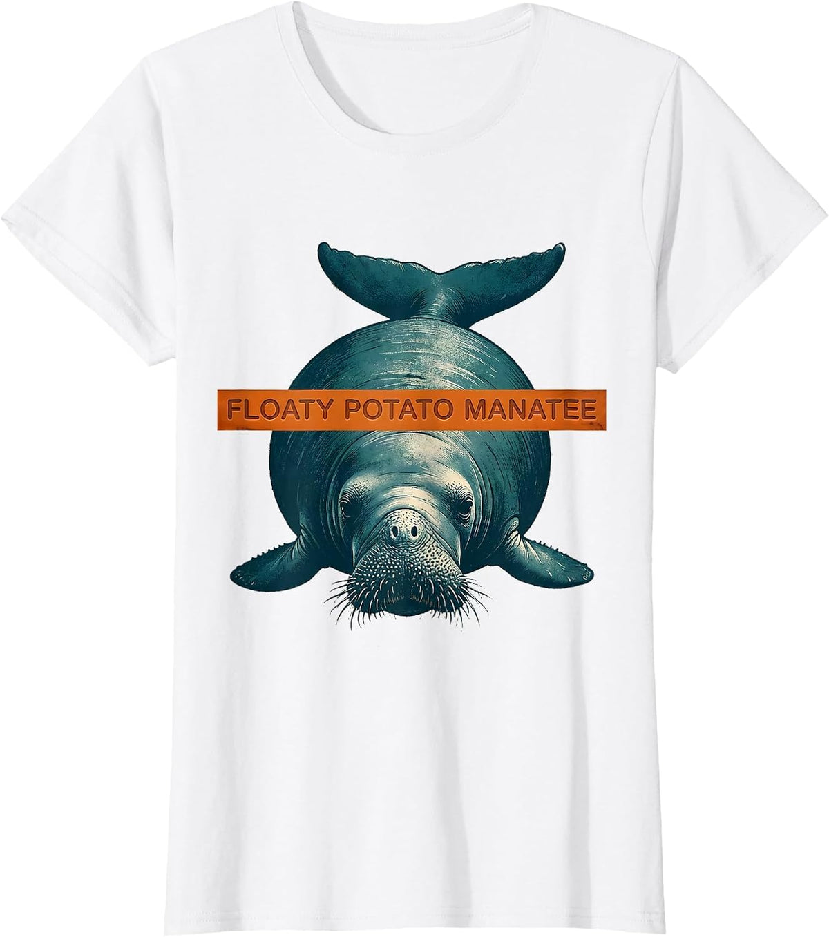 Women's Floaty Potato Manatee Funny Manatee Sea Animal Manatee Lover T-Shirt - White