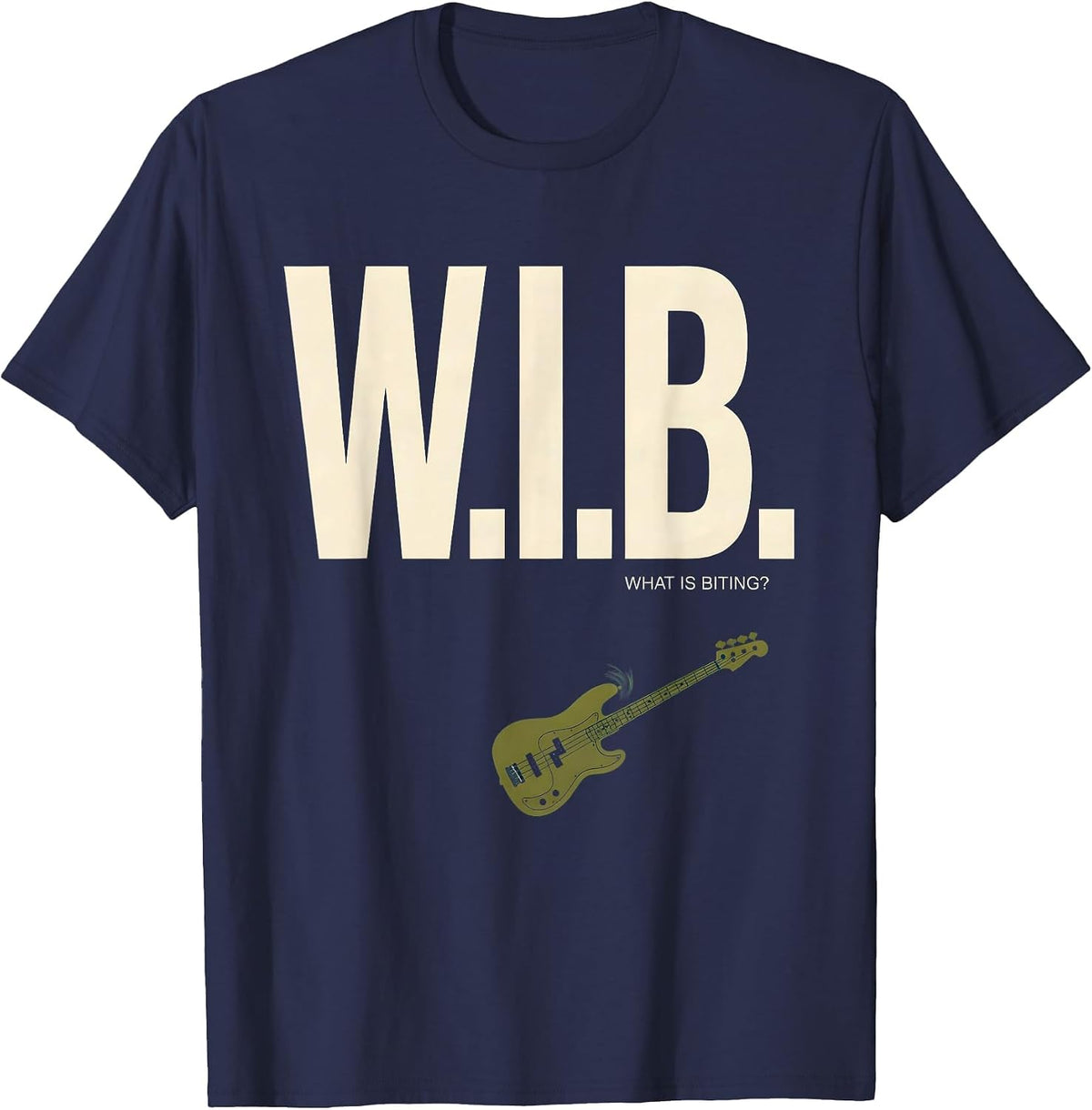 Men's W.I.B. Funny Fishing Humor Bass Angler Gift for Boys T-Shirt - Navy Blue