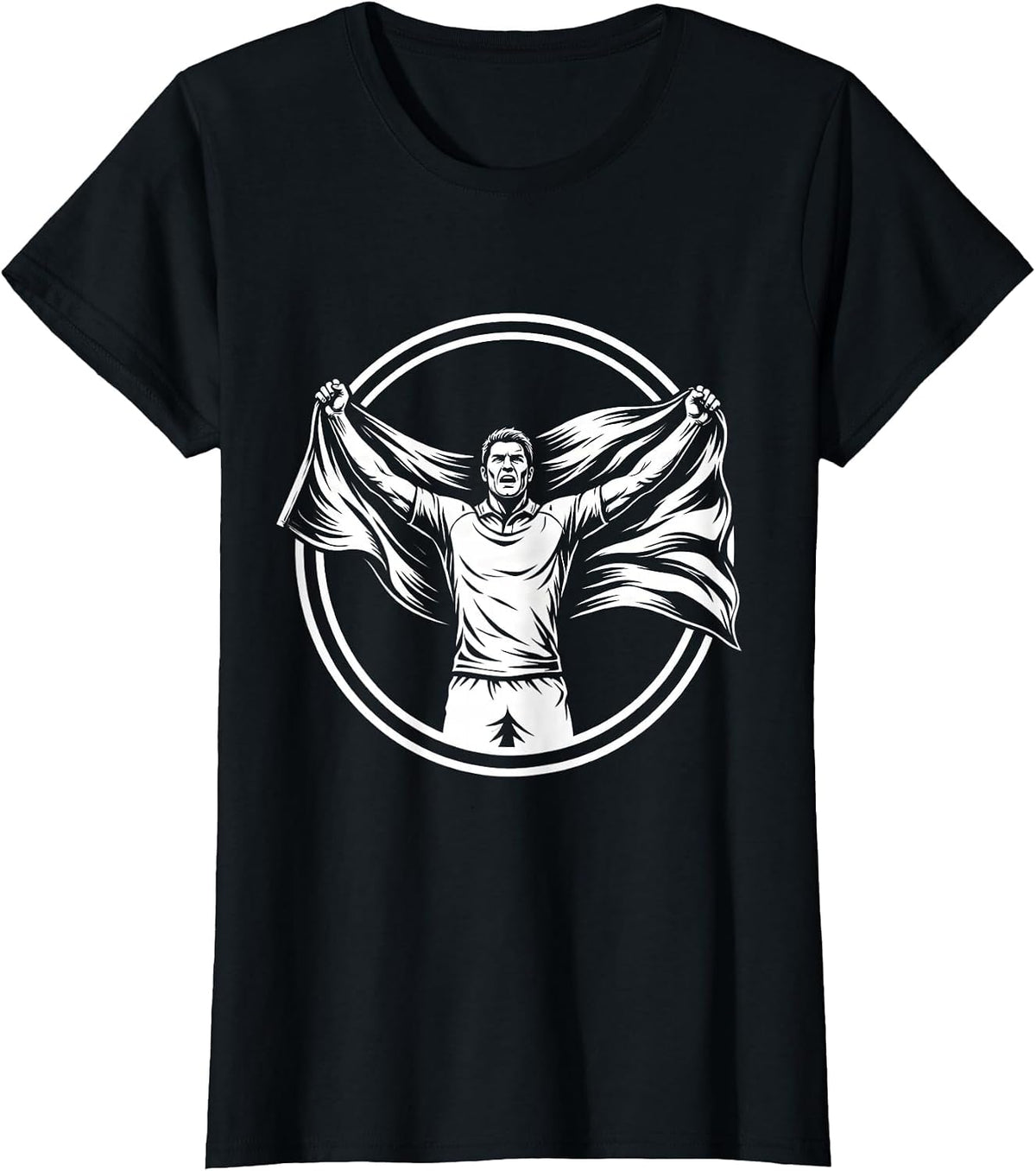 Rugby Victory Flag Wrap Celebration Graphic T-Shirt - Black
