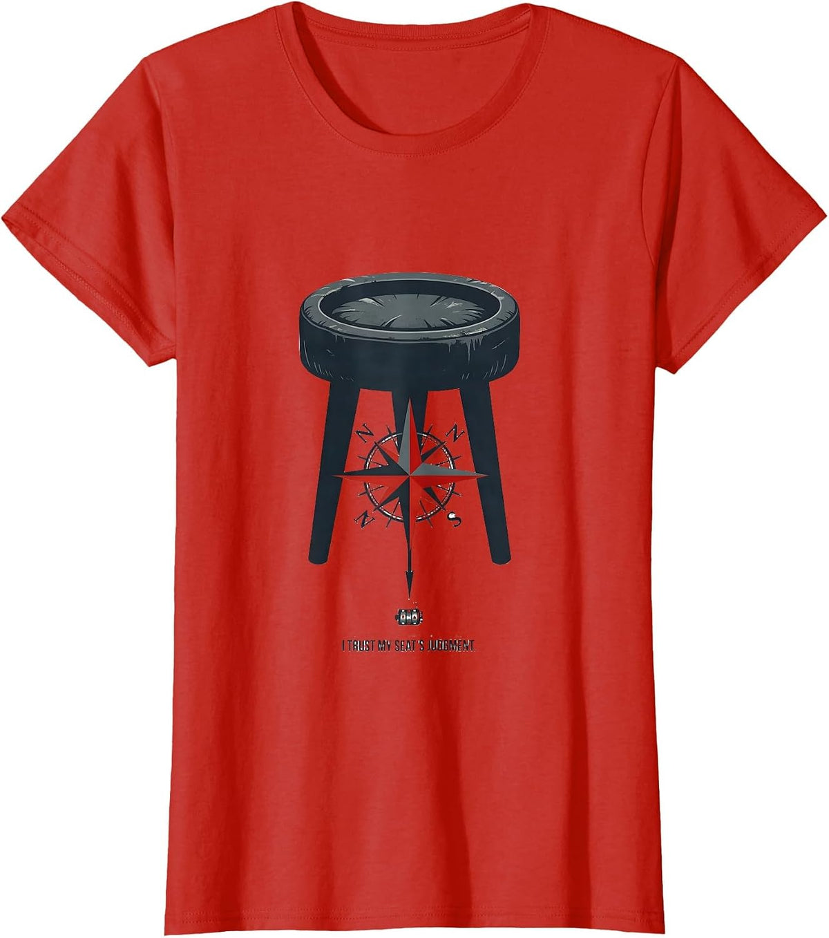 Women's I Trust My Seat's Judgment Funny Poker Player Casino Gambler T-Shirt - Red