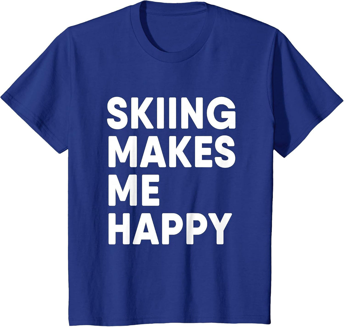 Skiing Makes Me Happy Skiing T-Shirt - Royal Blue