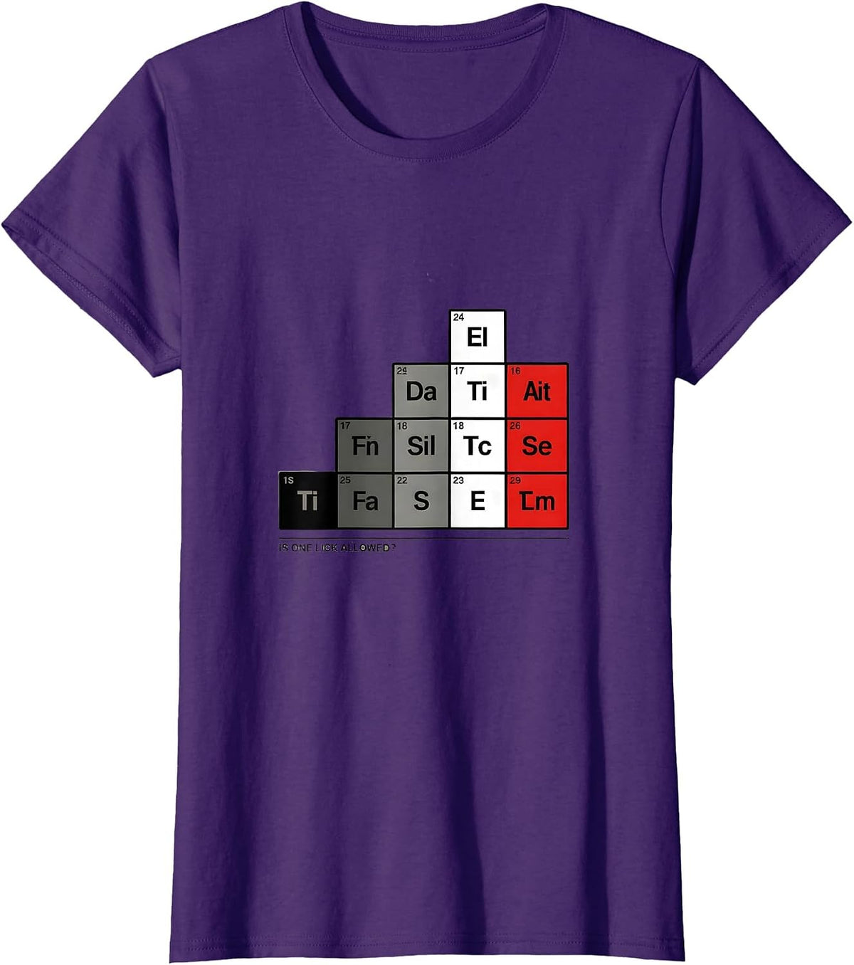 Women's Is One Lick Allowed Funny Periodic Table Chemistry Teacher T-Shirt - Purple