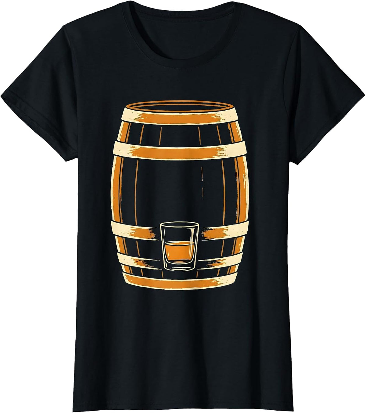 Bourbon Barrel Whiskey Lover Deadpan Humor T-Shirt - Black