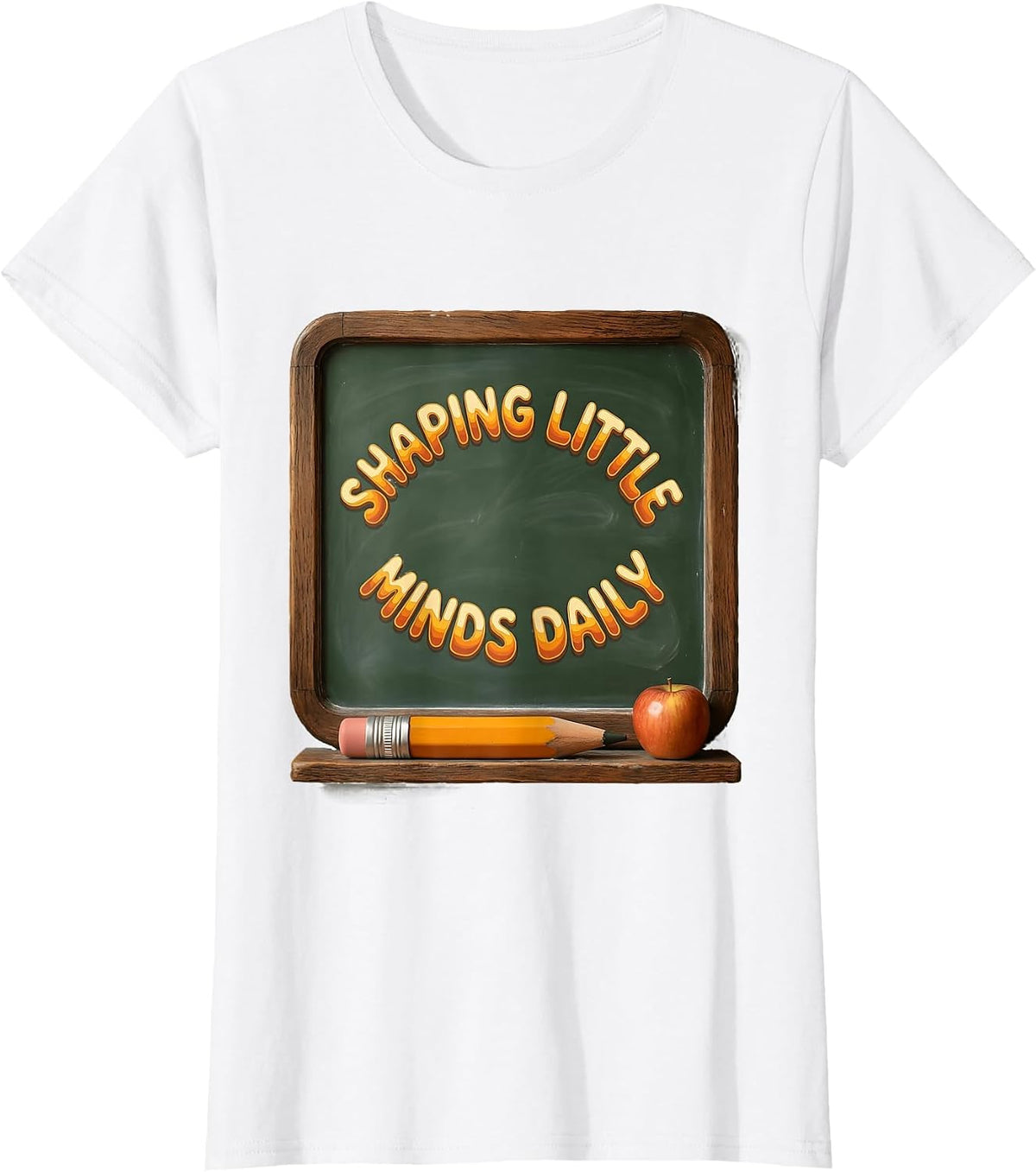 Shaping Little Minds Daily Elementary Teacher T-Shirt - White