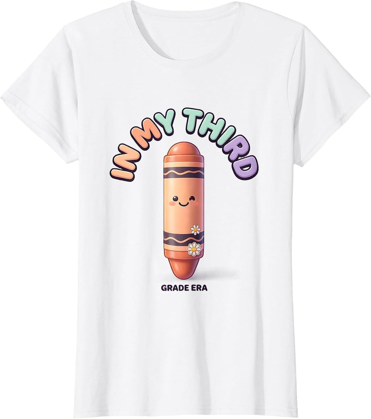 Women's In My Third Grade Era Cute Kawaii Back To School Groovy T-Shirt - White