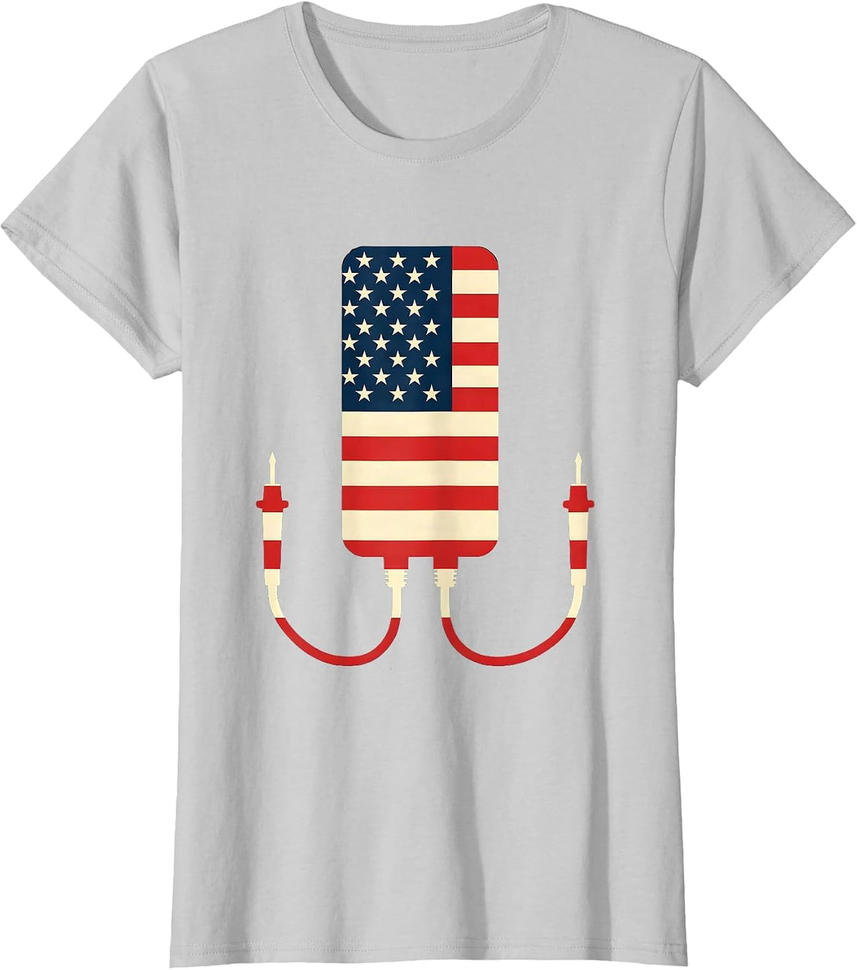 Women's Handheld Multimeter Skilled Trades Worker Patriotic Pride T-Shirt - Silver Grey