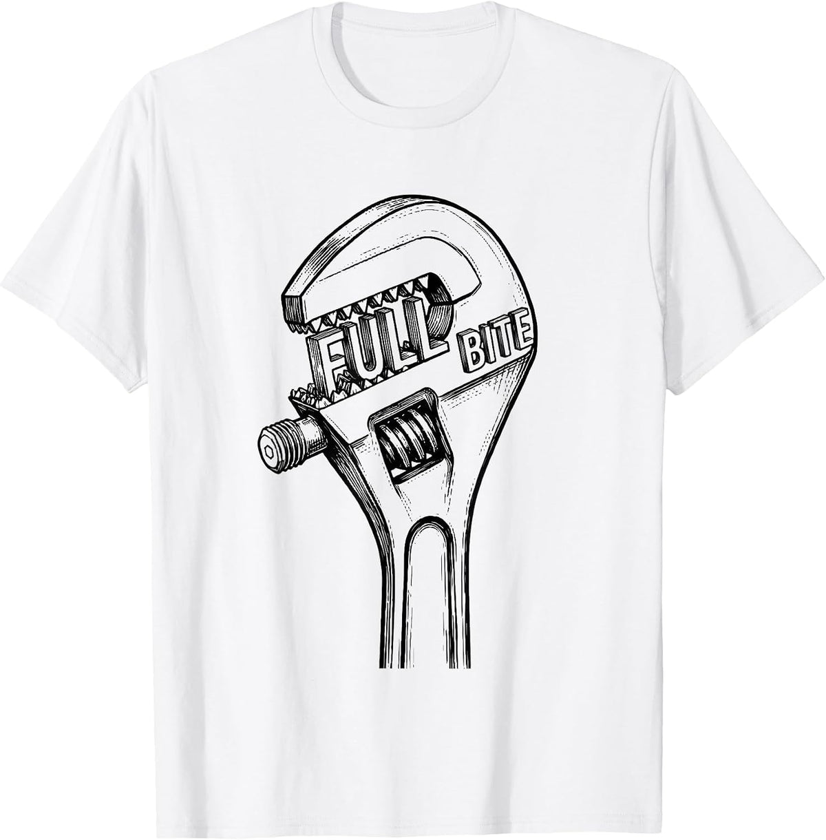 Men's Full Bite Oilfield Worker Rugged Occupational Pride Tough T-Shirt - White