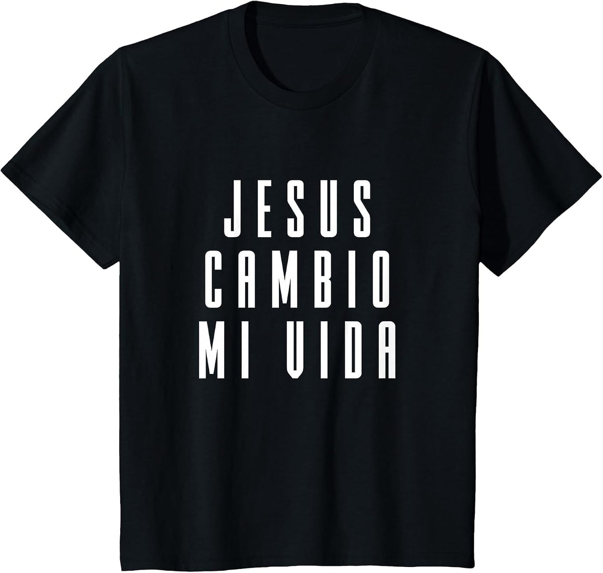 Jesus Cambio Mi Vida Spanish Christian T-Shirt - Black
