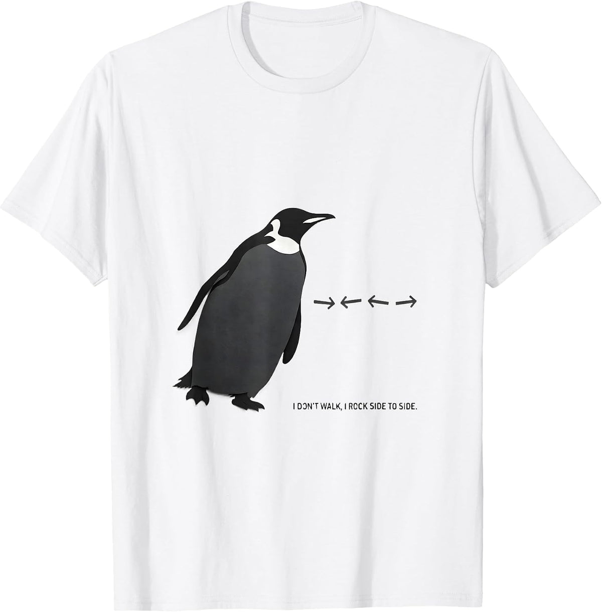 Men's I Don't Walk, I Rock Side To Side Funny Penguin Lover T-Shirt - White
