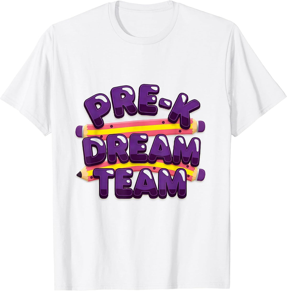 Men's Pre-K Dream Team Cheerful Preschool Teacher Back To School T-Shirt - White