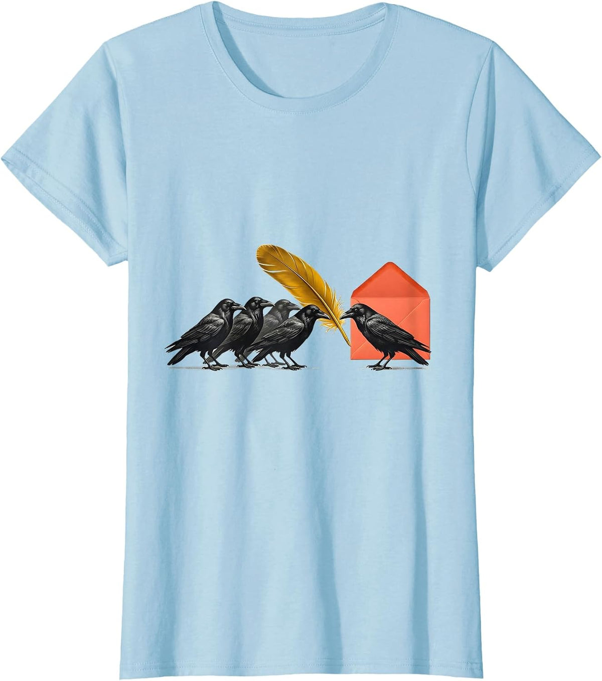 Attempted Murder Crows Dark Humor Crow Lover Gothic T-Shirt - Baby Blue