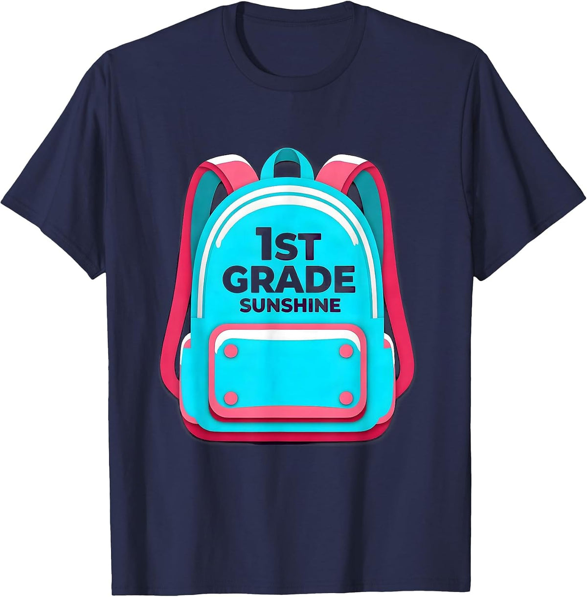 Men's 1st Grade Sunshine Gummy Jelly Pop Back To School Kids First T-Shirt - Navy Blue