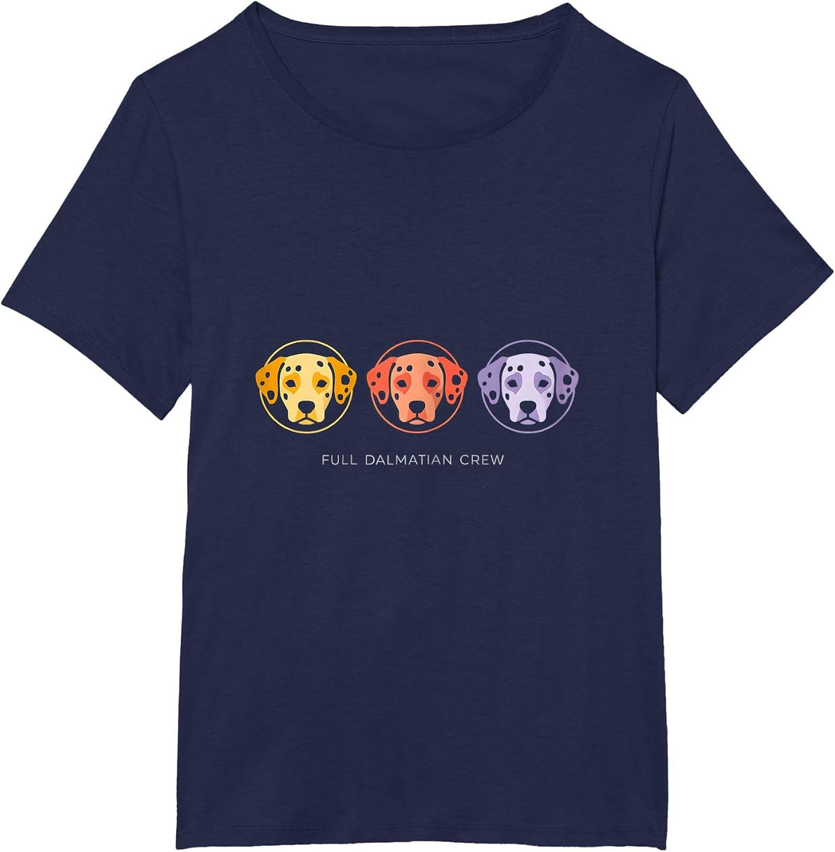Women's Full Dalmatian Crew Funny Dalmatian Dog Halloween Costume T-Shirt - Navy Blue