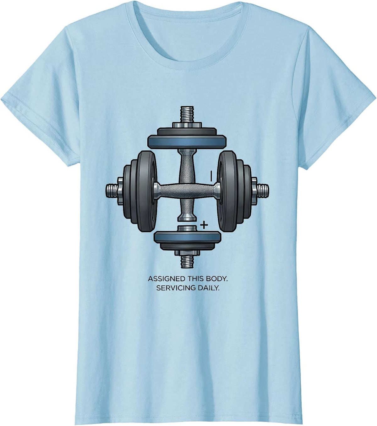 Assigned This Body Servicing Daily Christian Gym T-Shirt - Baby Blue