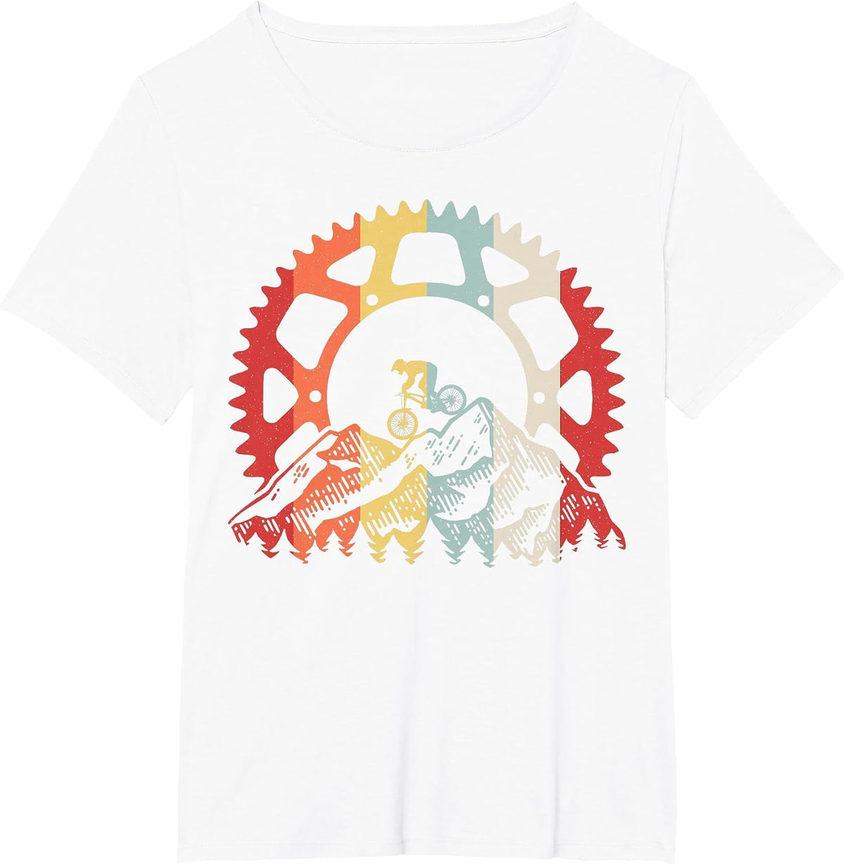 Mountain Biking Gear Retro Vintage MTB Bicycle Bike Rider T-Shirt - White