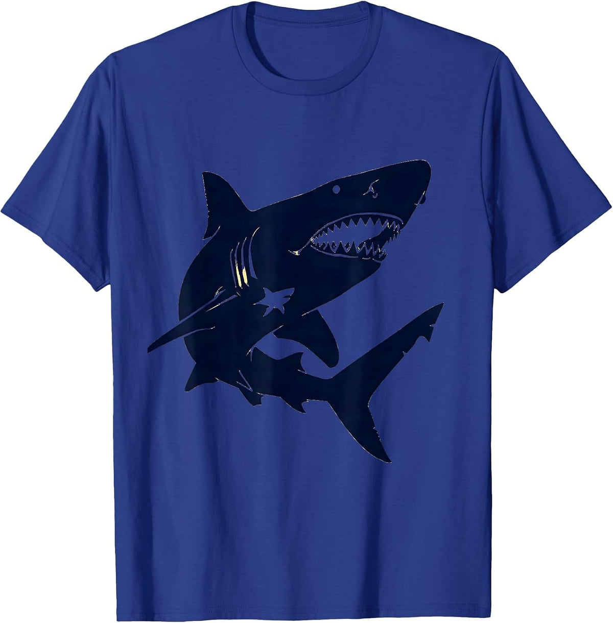 Men's Sawshark Silhouette Ocean Animal Lover Humor T-Shirt - Royal Blue