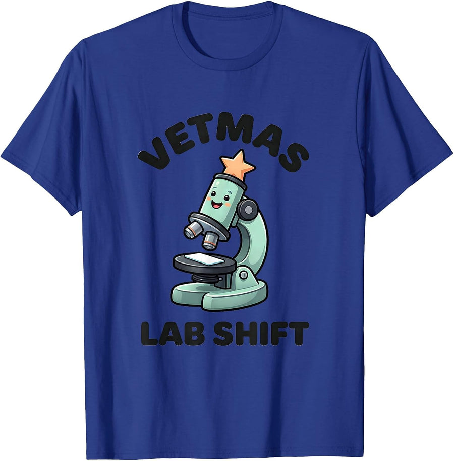 Vetmas Lab Shift Cute Kawaii Veterinary Tech Christmas Humor T-Shirt - Royal Blue
