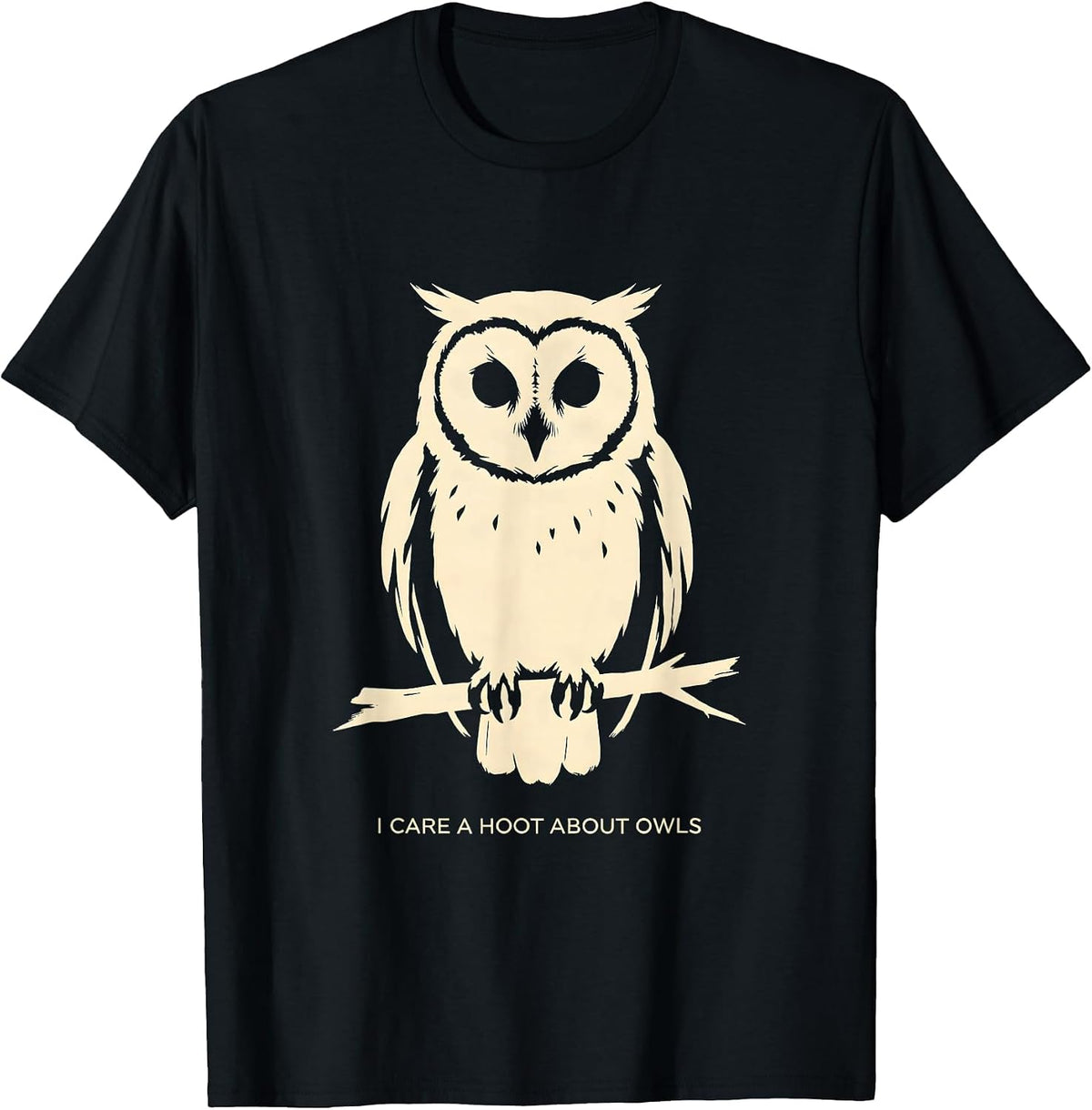 Men's I Care A Hoot About Owls Funny Owl Lover Birdwatcher Humor T-Shirt - Black