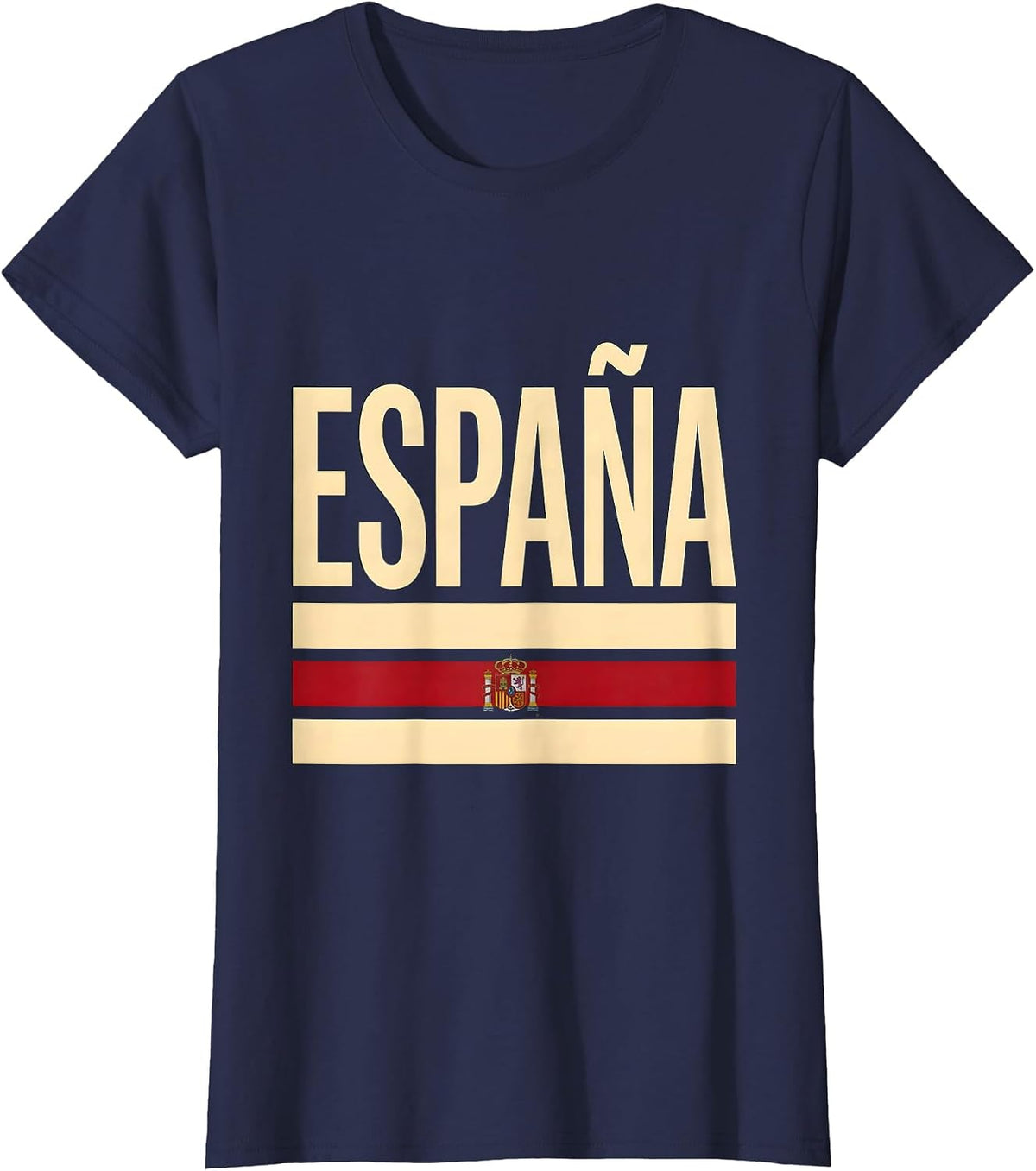 Women's España Spanish Flag Heritage Souvenir Travel Pride T-Shirt - Navy Blue