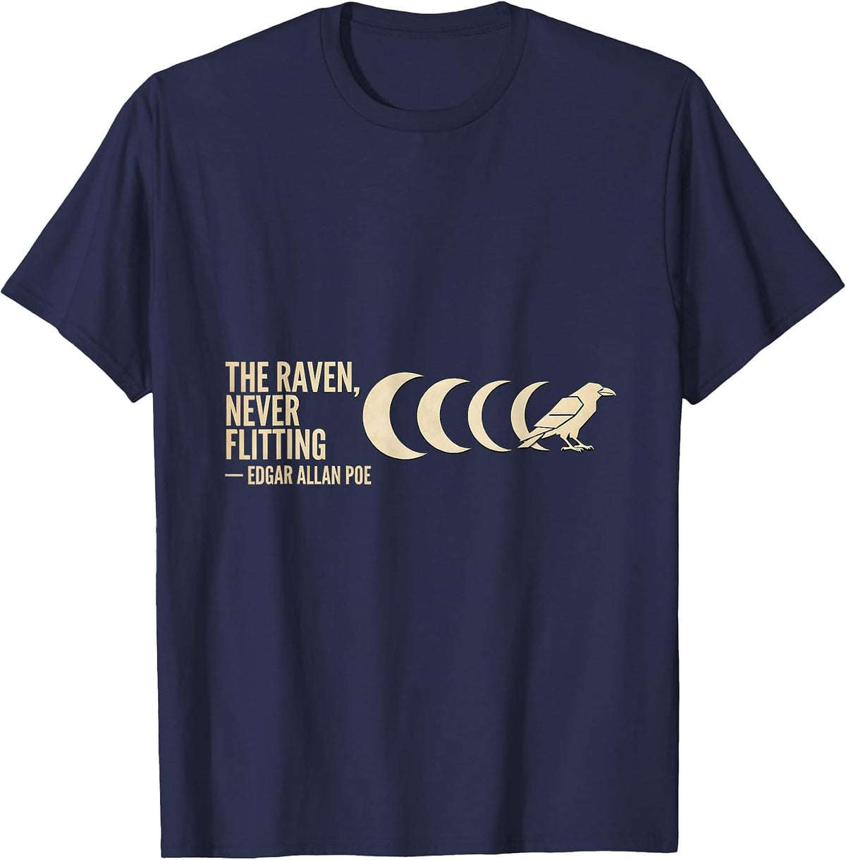 Men's The Raven, never flitting — Edgar Allan Poe Gothic T-Shirt - Navy Blue