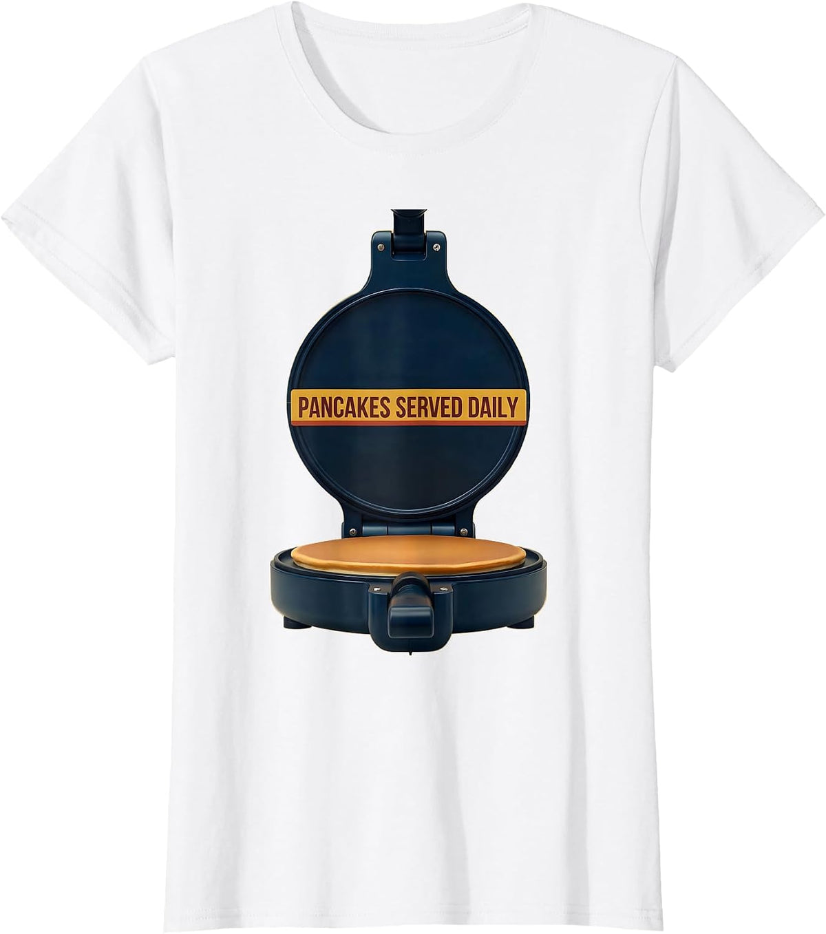 Women's Pancakes Served Daily Funny Football Lineman Hero Humor T-Shirt - White