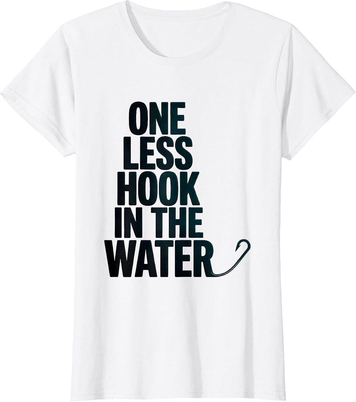 Women's One Less Hook In The Water Funny Sea Turtle Ocean Animal T-Shirt - White