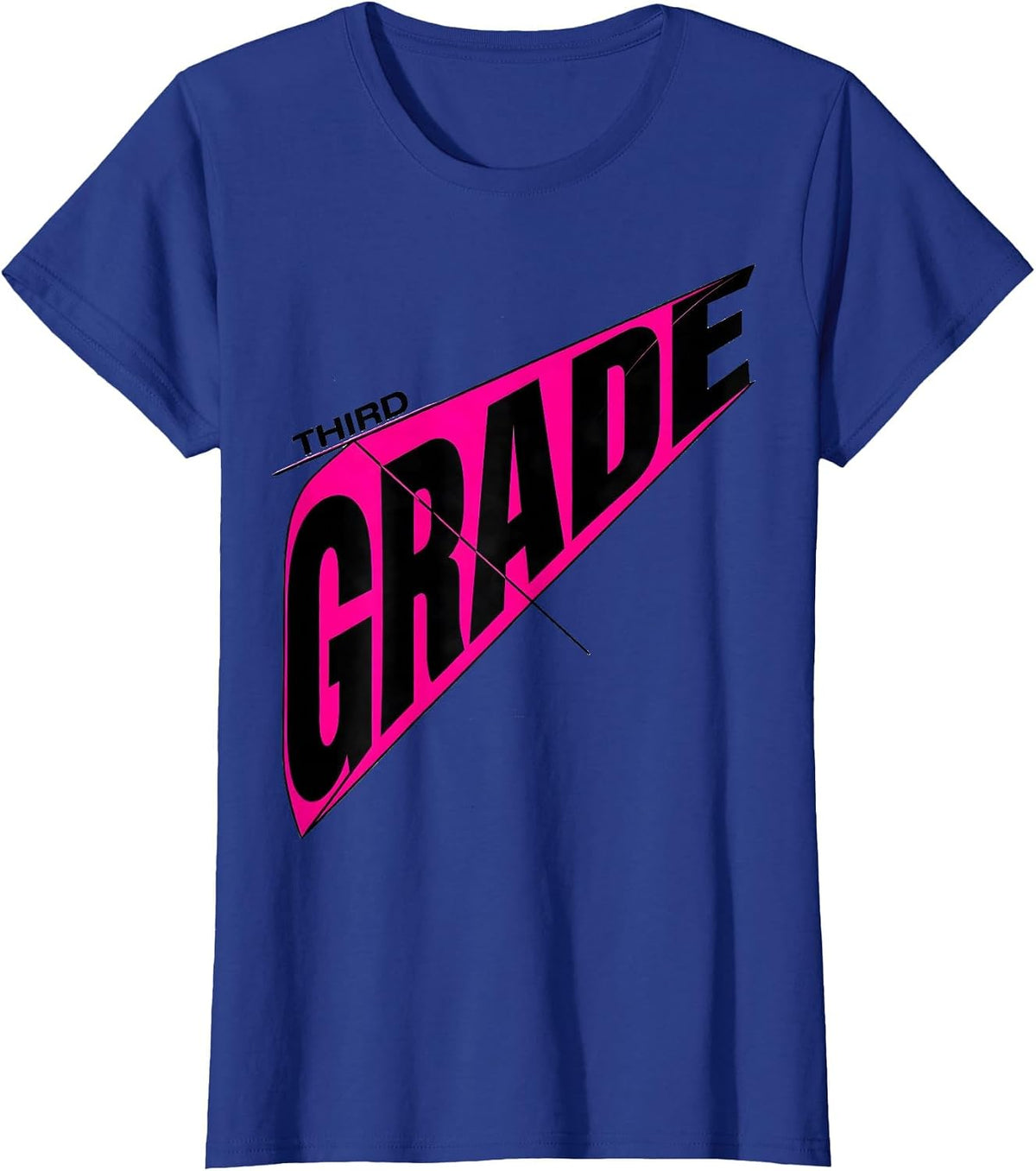 Women's Third Grade New Wave Typography Back To School Girl T-Shirt - Royal Blue